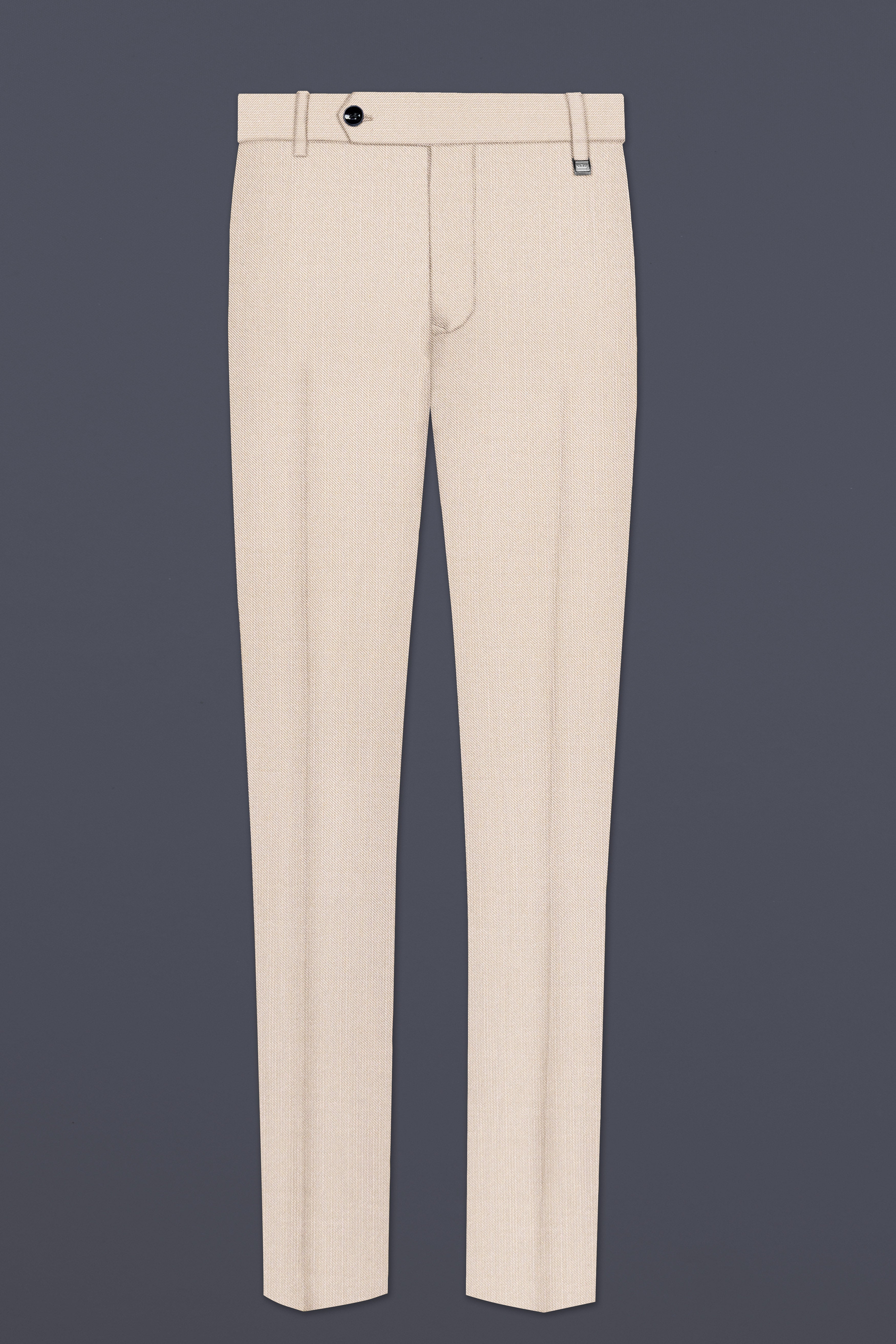 Velivon-Bizarre Cream Solid Wool Rich Stretchable traveler Pant