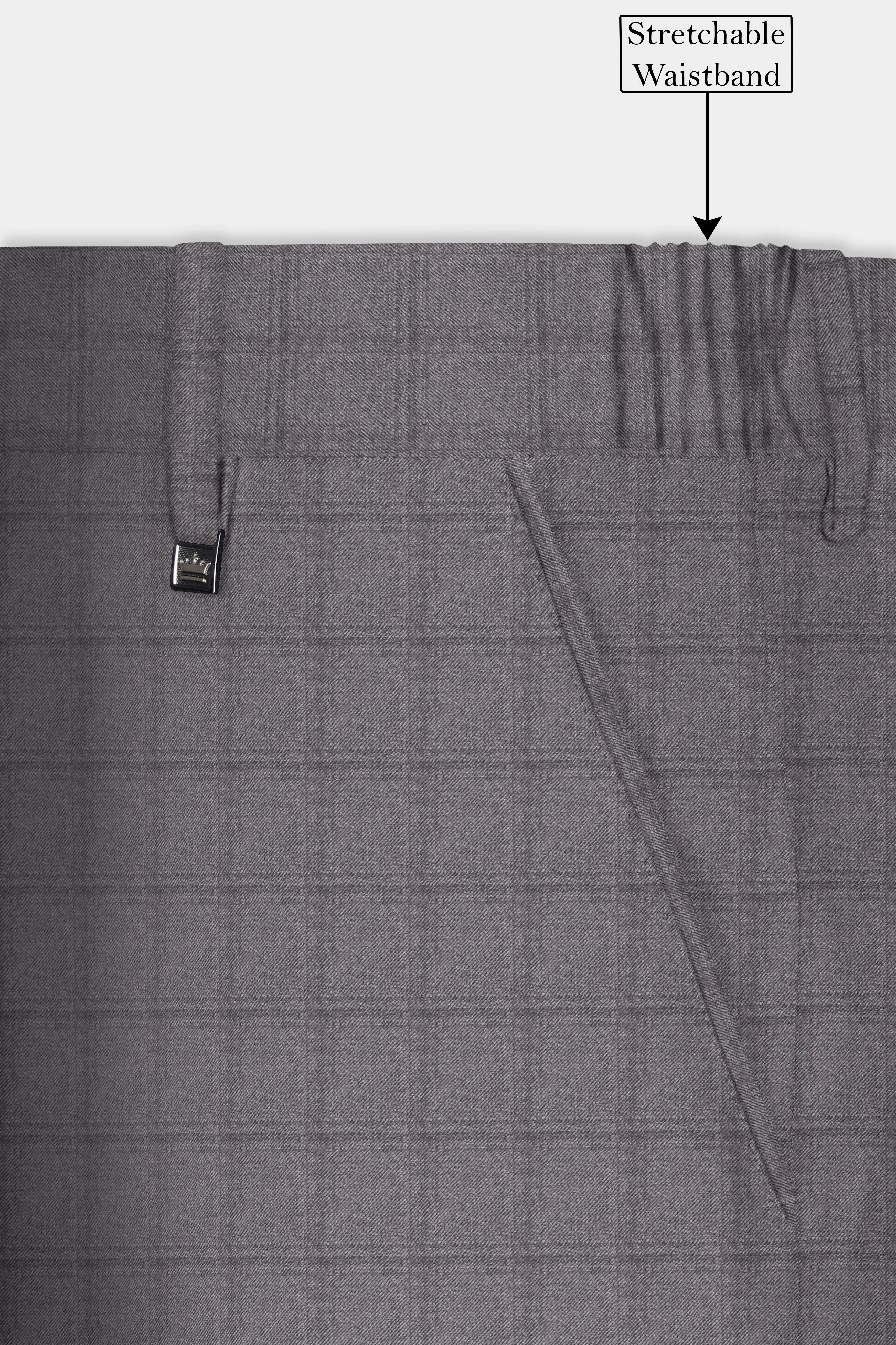 Ironside Gray Windows Wool Rich Stretchable Waistband Pant