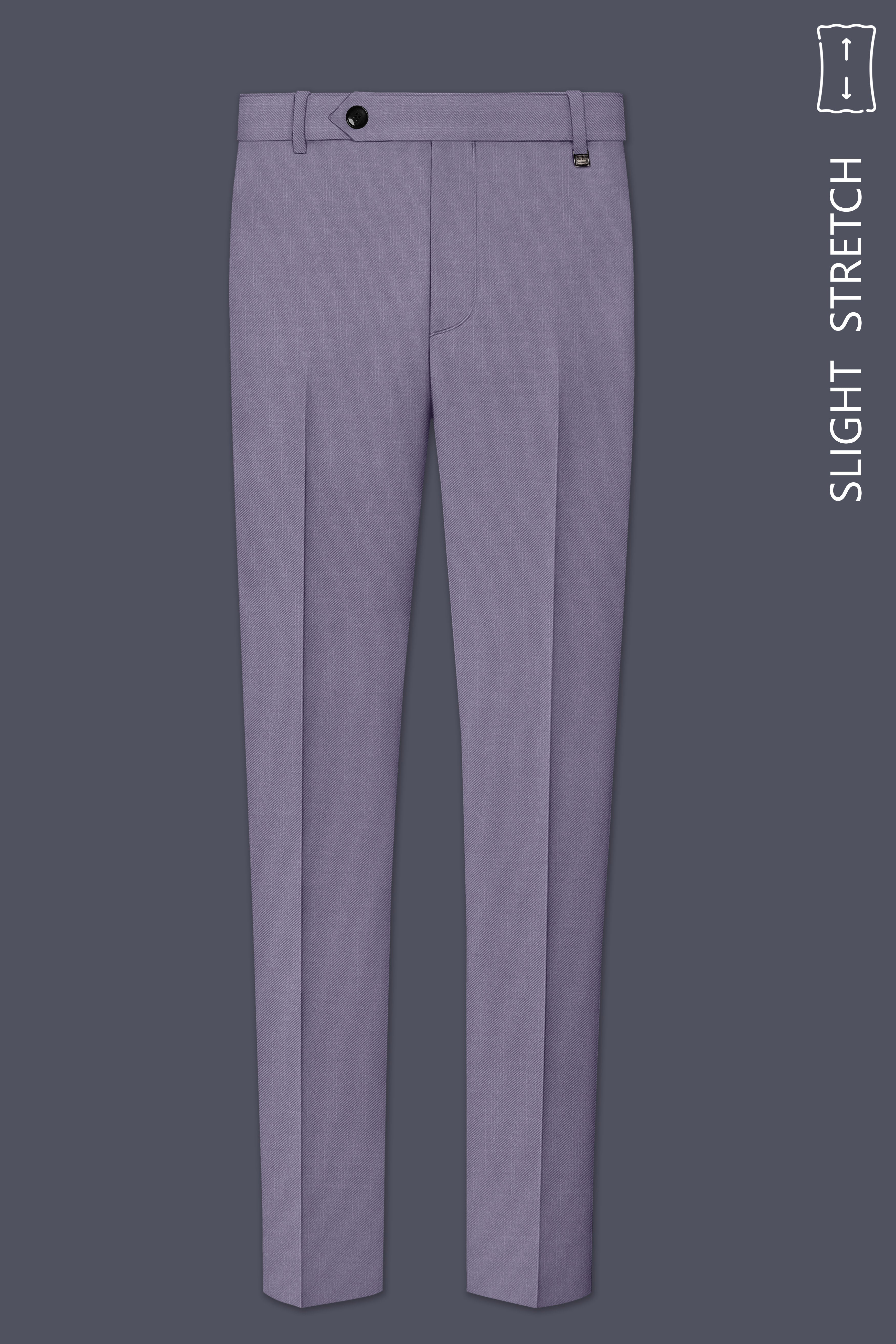 Roylen-Mountbatten Purple Wool Rich Slight Stretch Waistband Pant