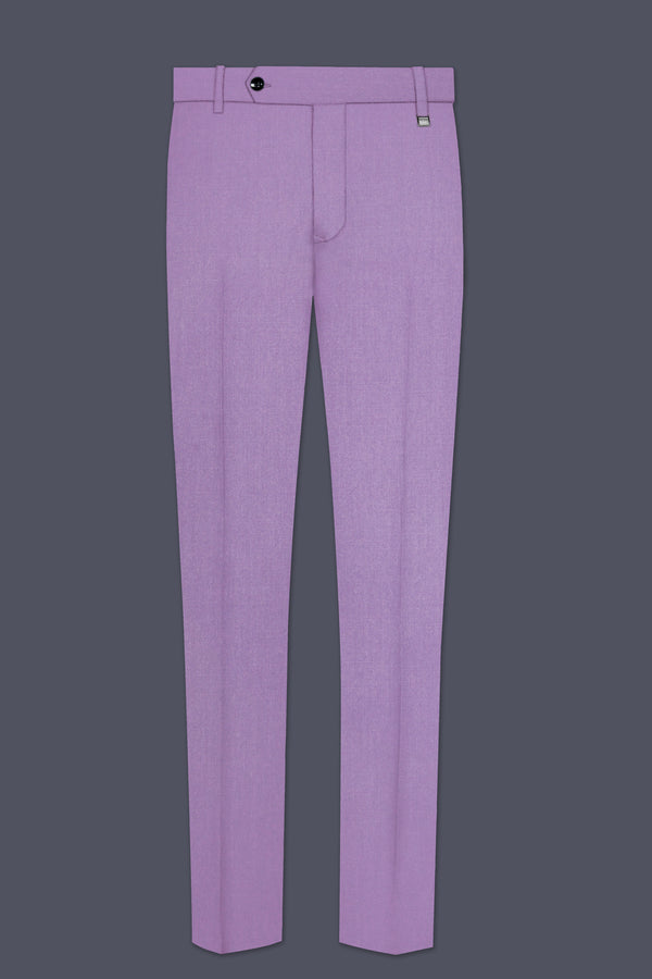 Roylen-Mountbatten Purple Wool Rich Slight Stretch Waistband Pant