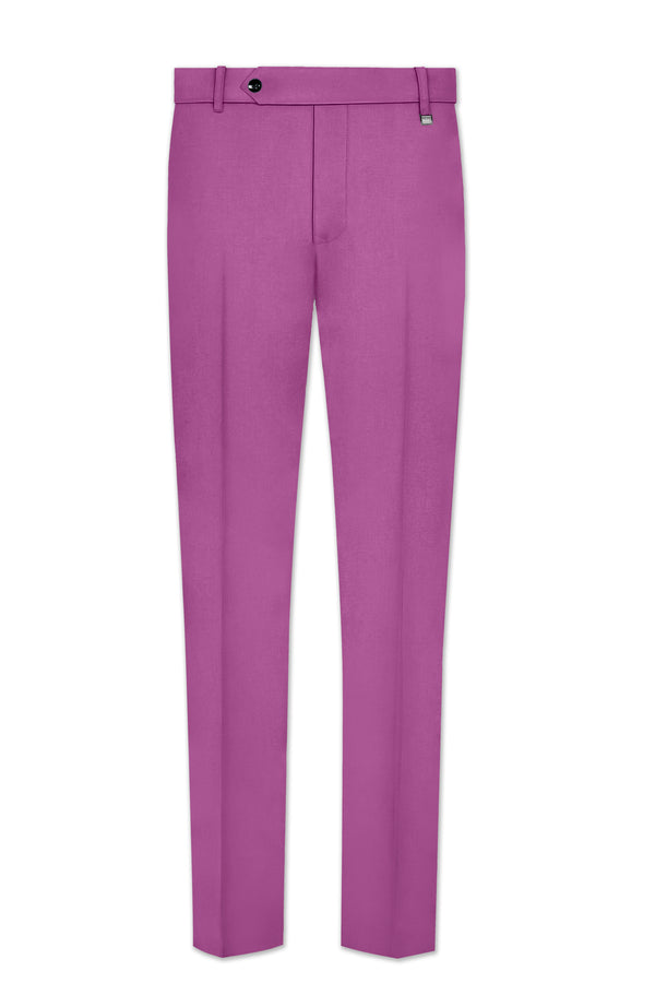 Rosvoy-Trendy Pink Wool Rich Stretchable Traveler Pant
