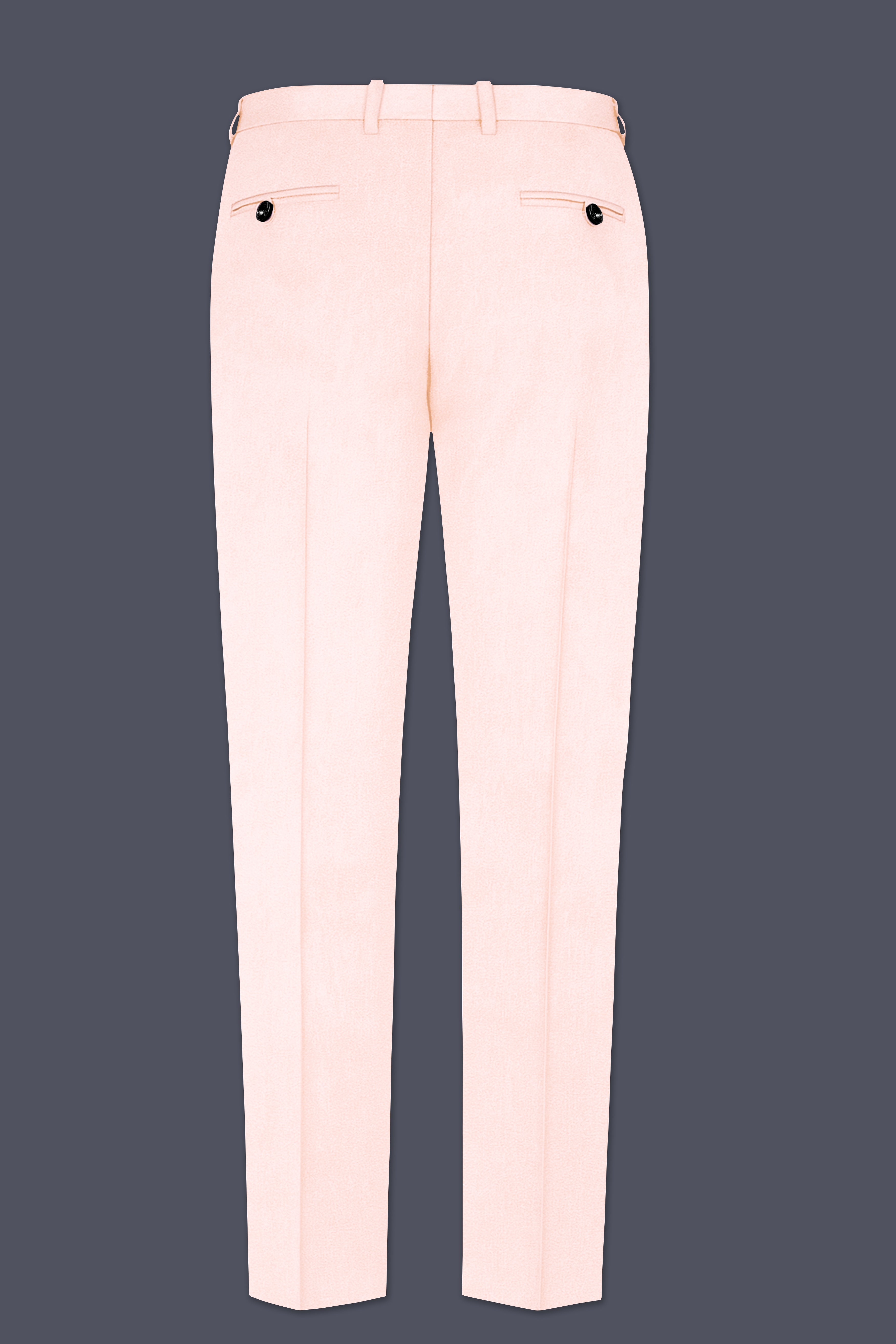 Cremivell-Almond Cream Textured Velvet Stretchable Waistband Pant