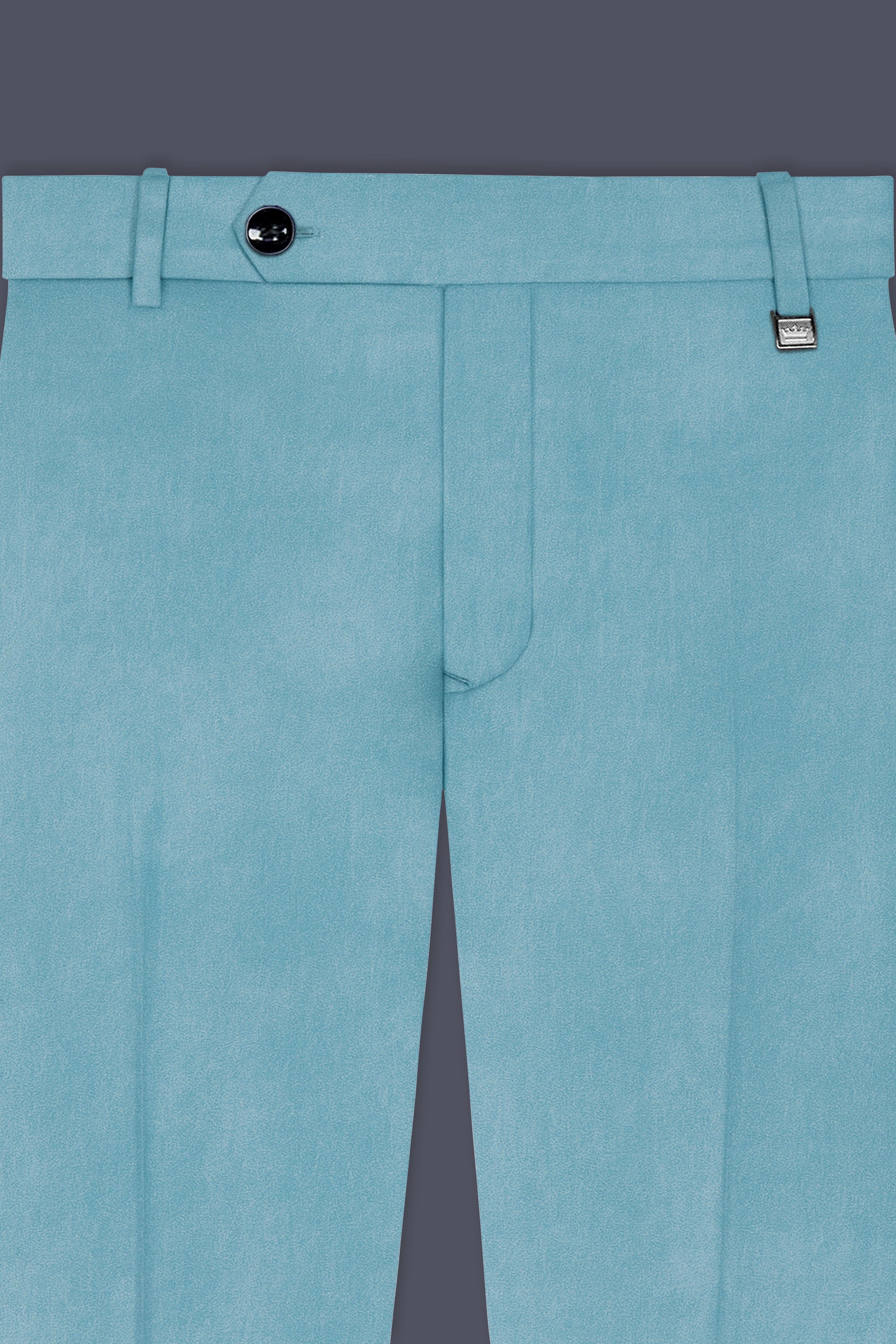 Ocevel-Naptune Blue Velvet Stretchable Waistband Pant