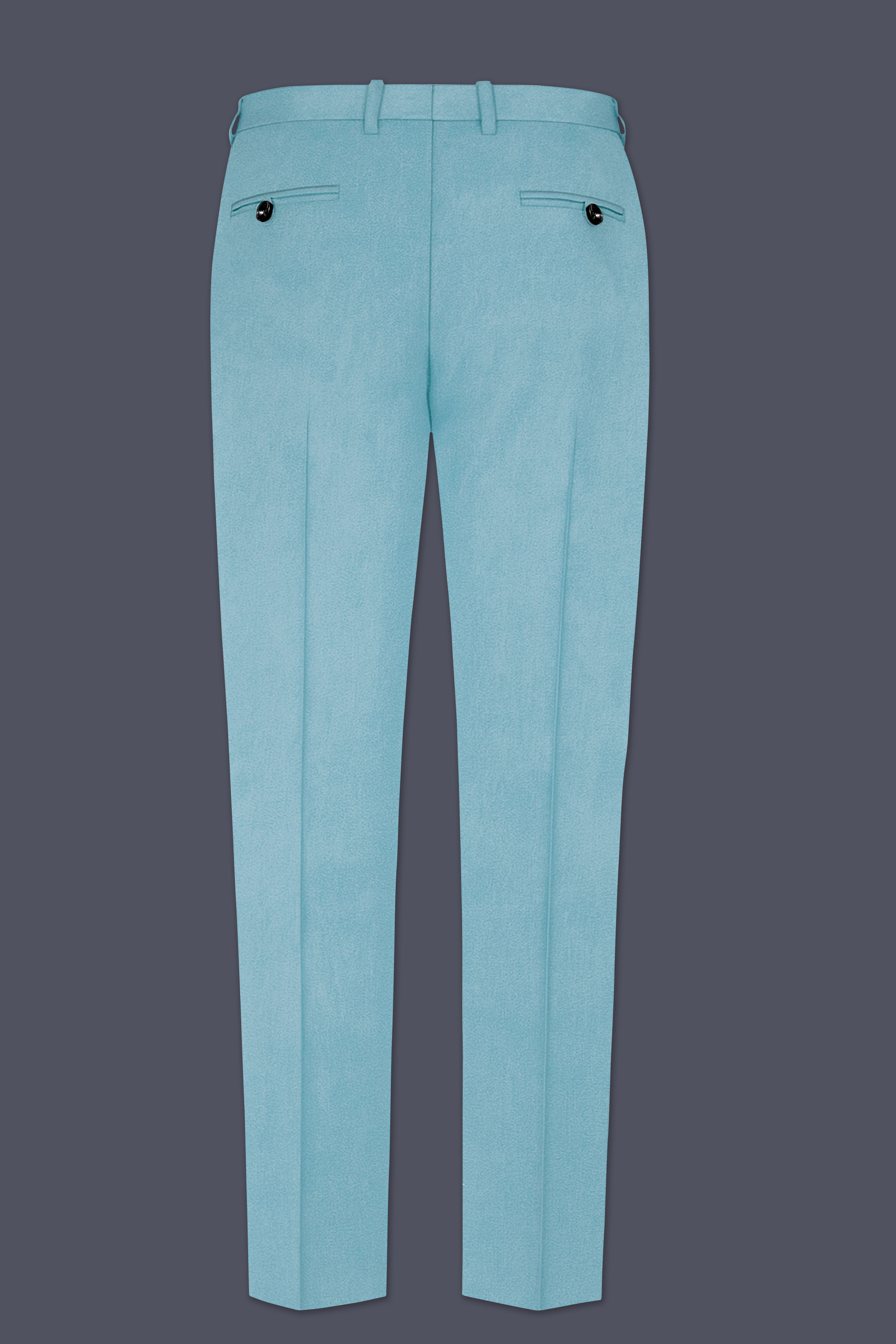 Ocevel-Naptune Blue Velvet Stretchable Waistband Pant