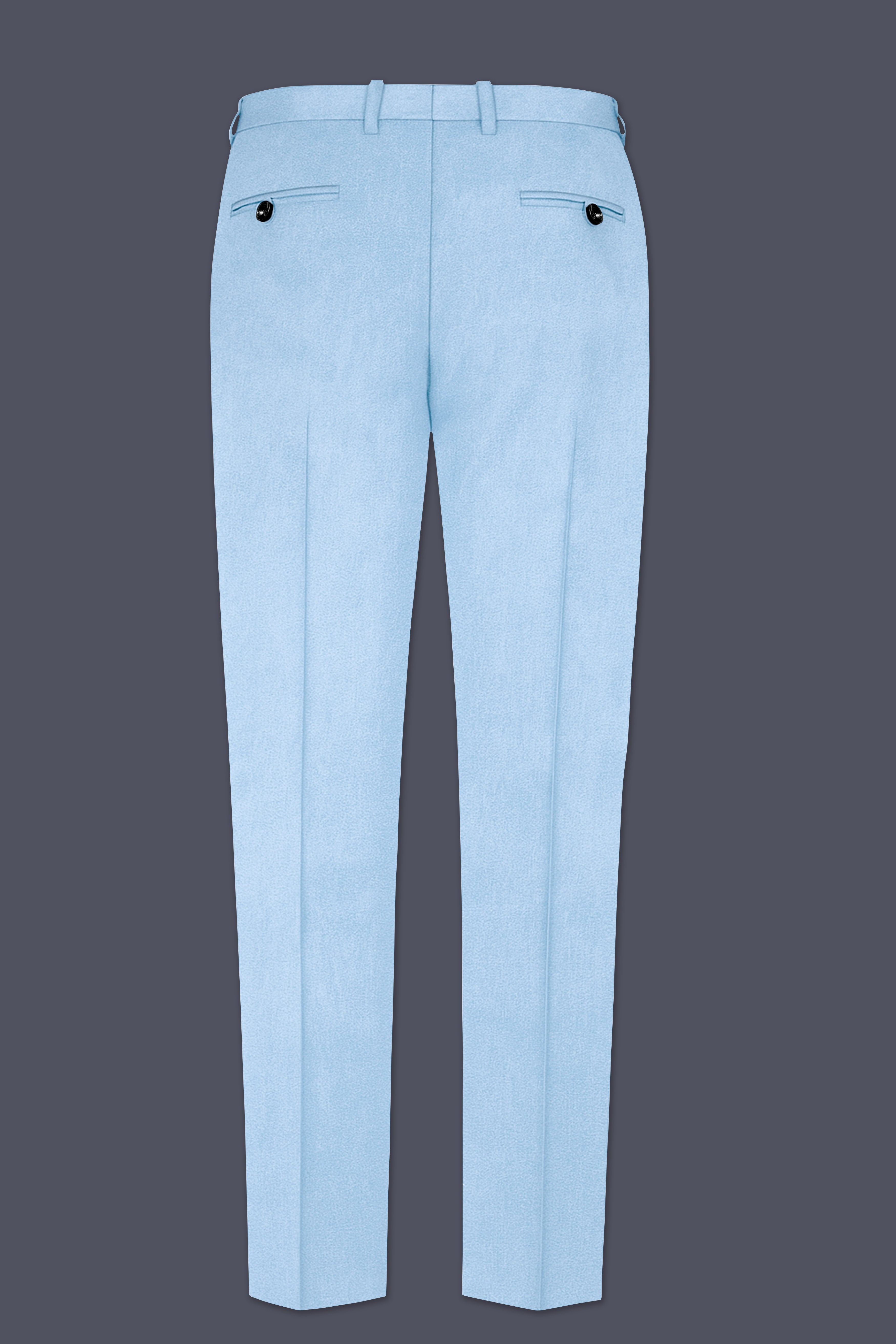 Velairis-Spindle Blue Velvet Stretchable Waistband Pant