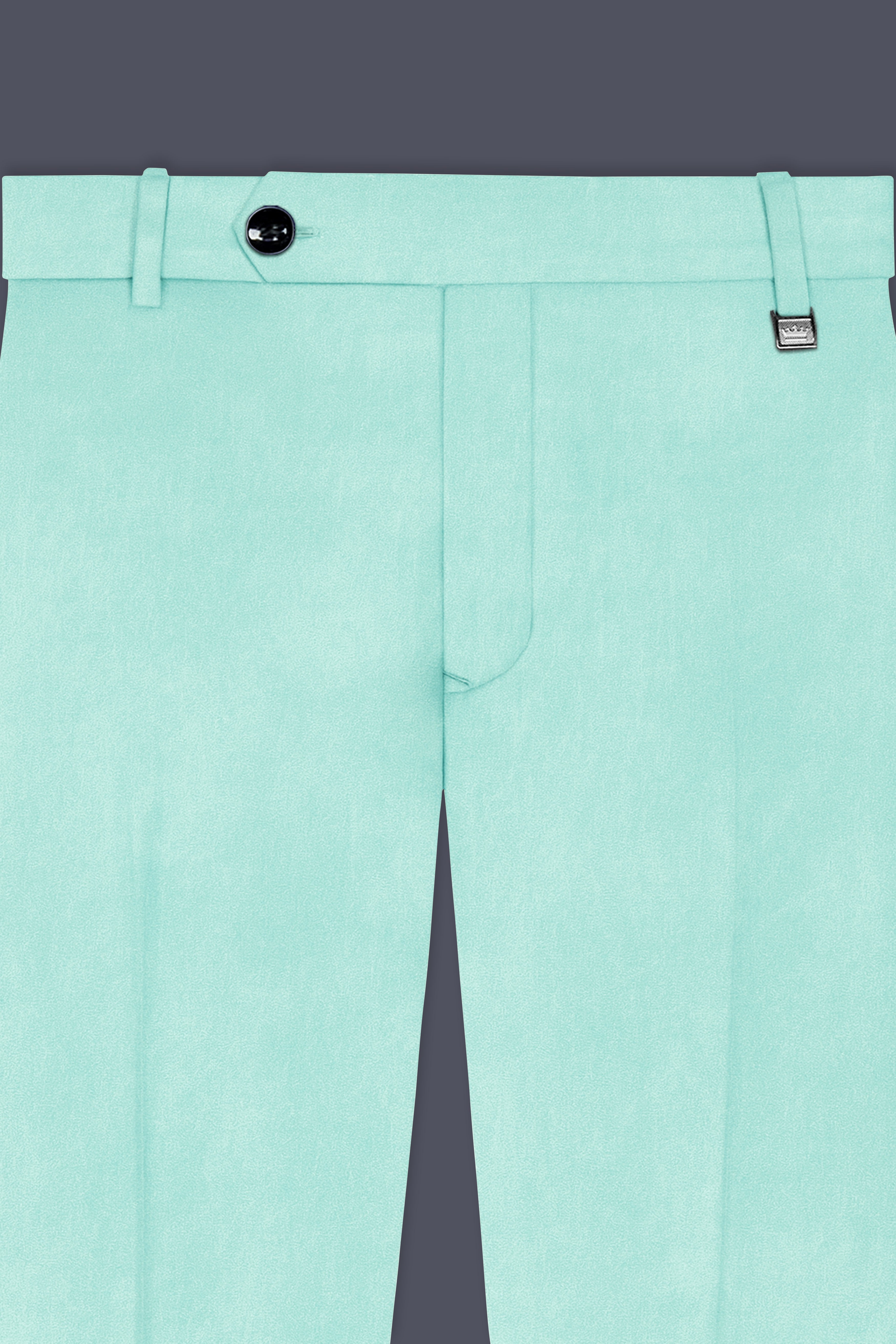 Verdalis-Cruise Green Textured Velvet Stretchable Waistband Pant
