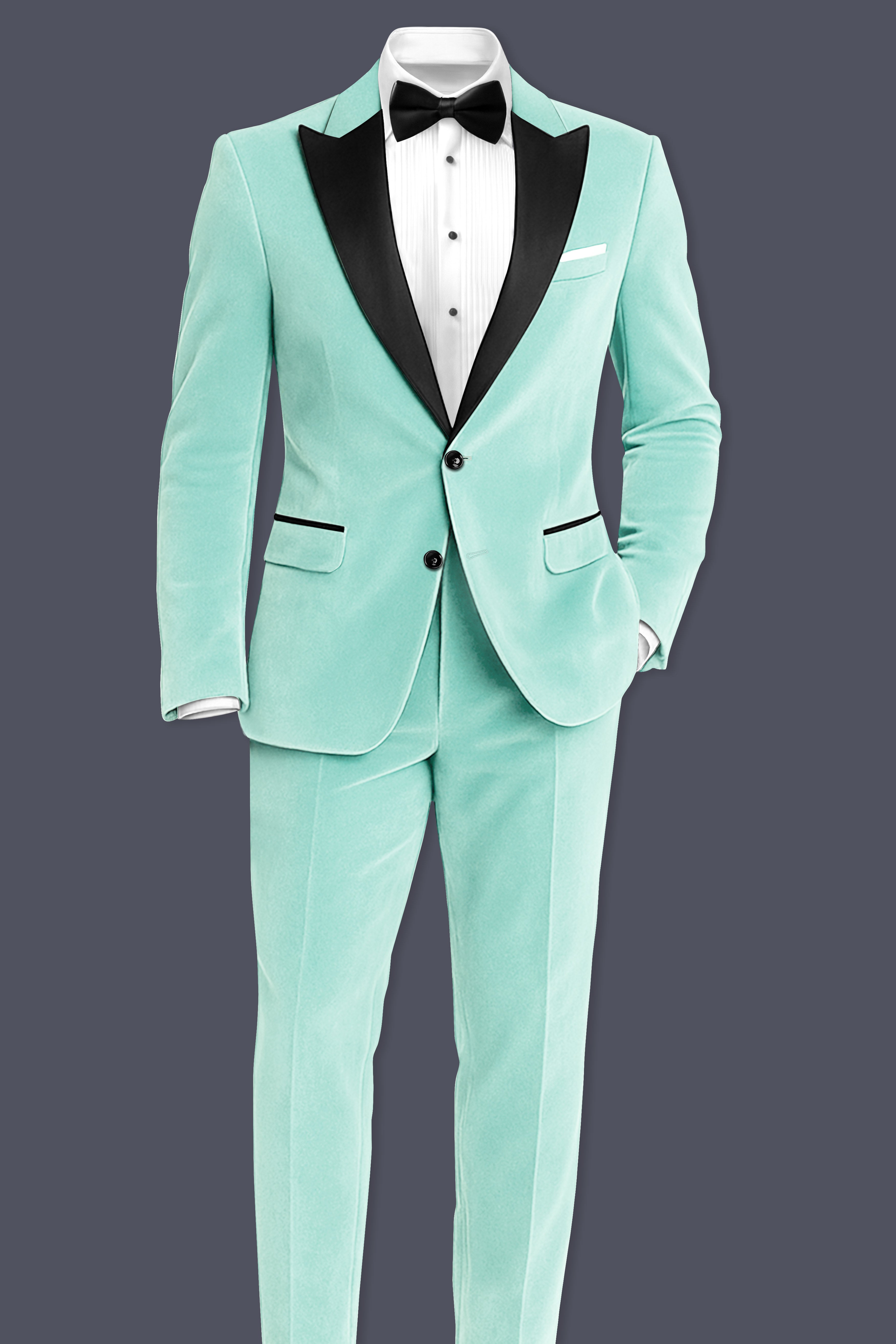 Verdalis-Cruise Green Textured Velvet Stretchable Waistband Pant
