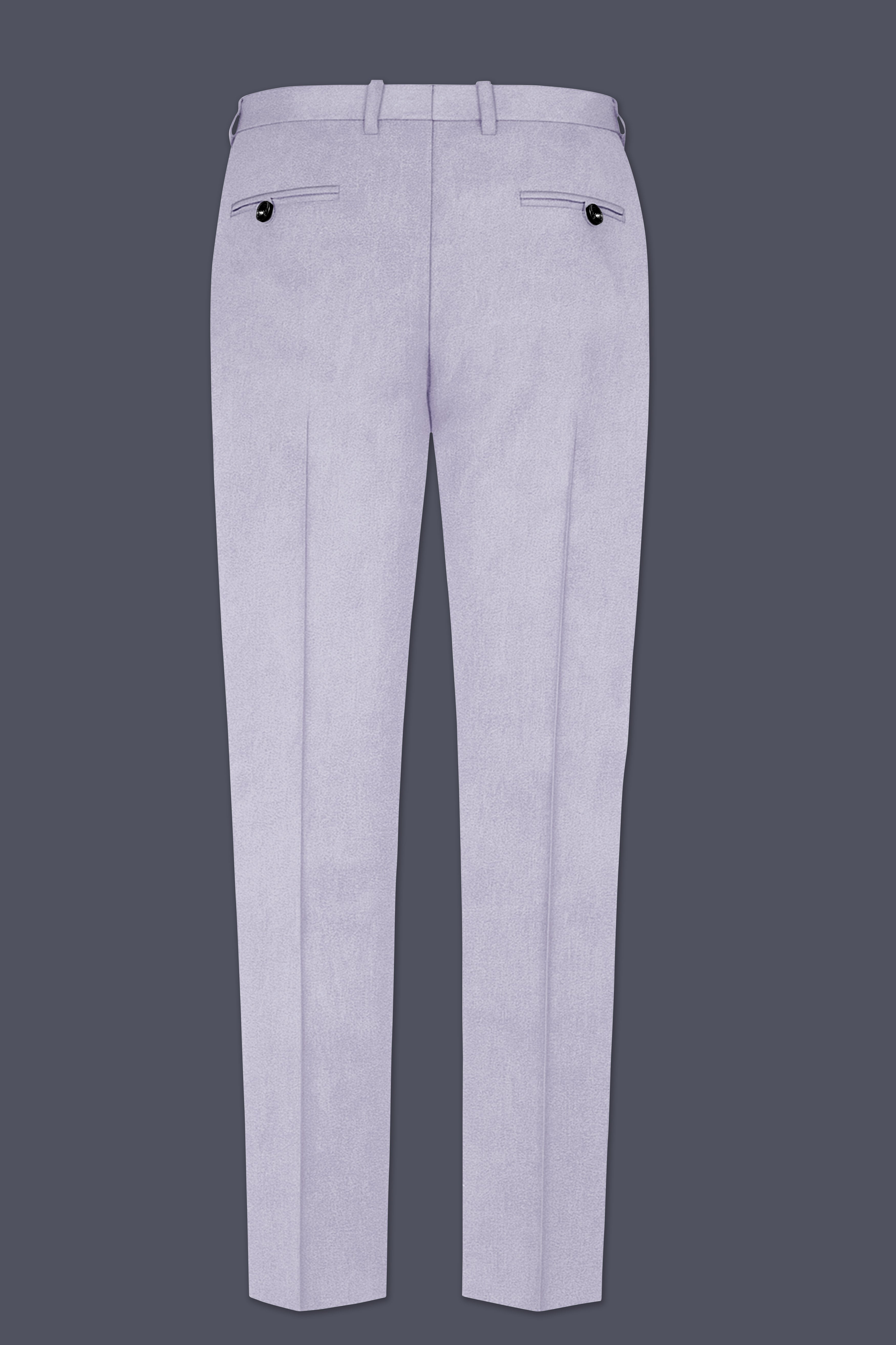 Argivell-French Gray Textured Velvet Stretchable Waistband Pant