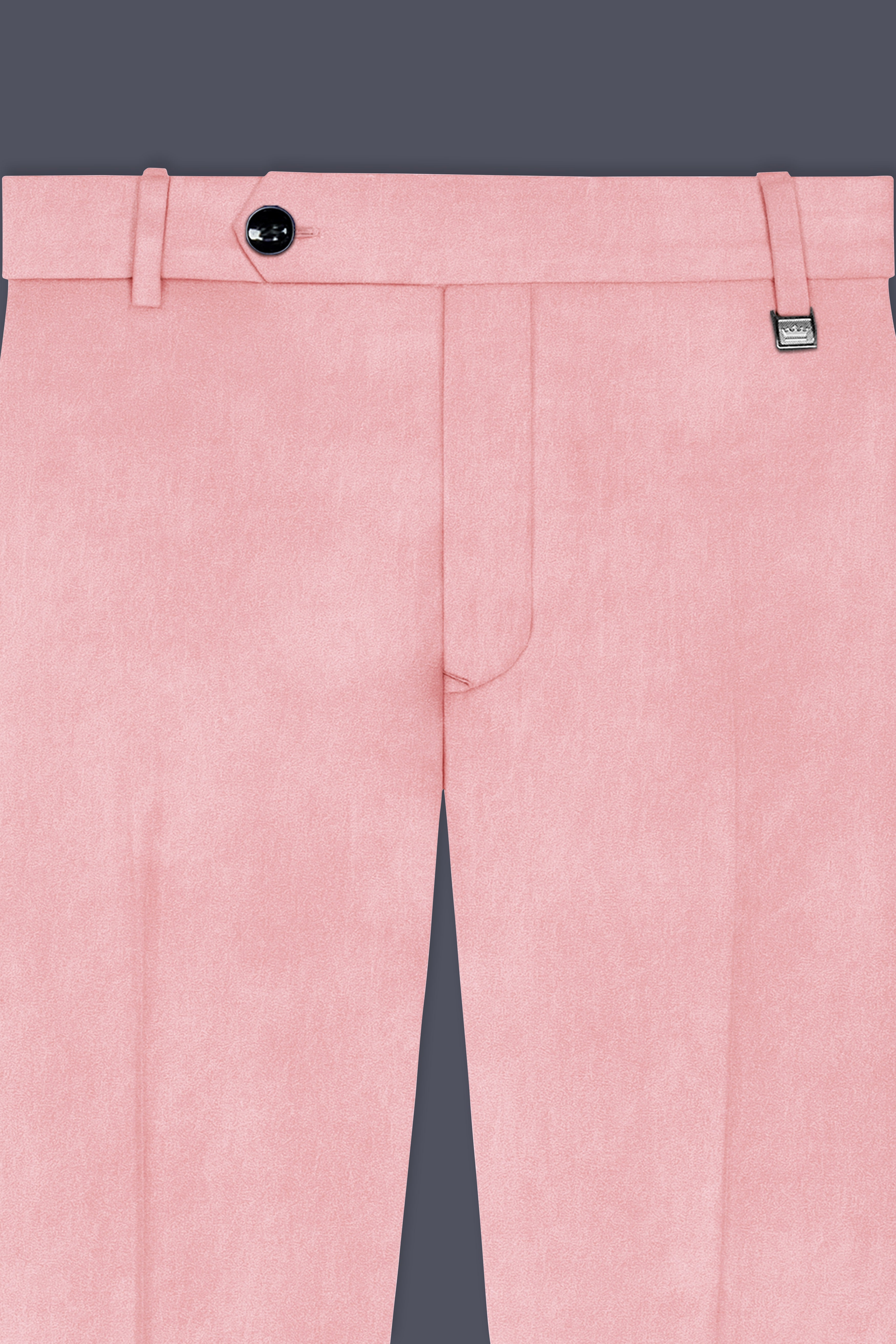 Rosivell-Careys Pink Velvet Stretchable Waistband Pant
