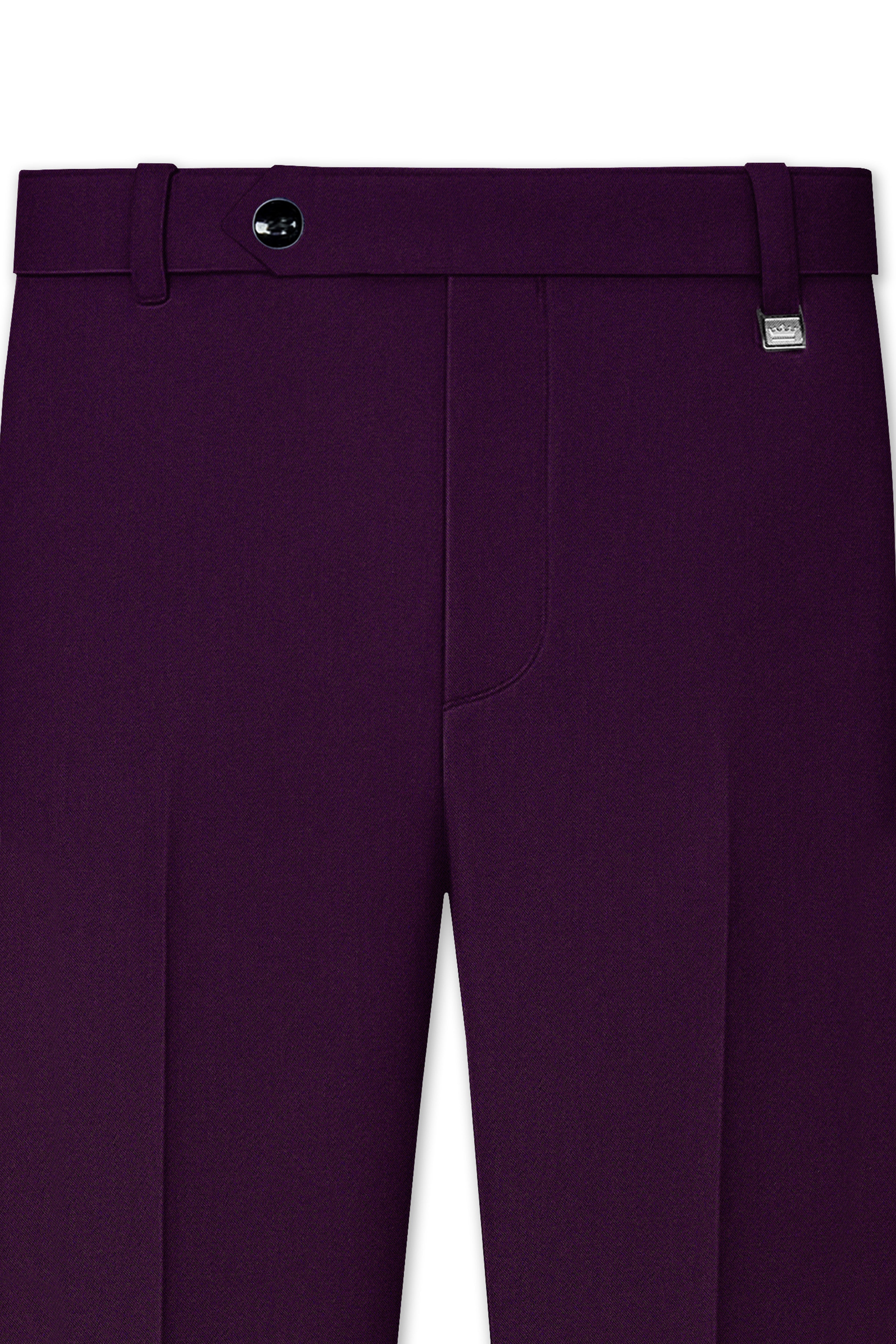 Purvian-Rasin Purple 4-Way Stretch Wool Rich Stretchable Waistband Pant