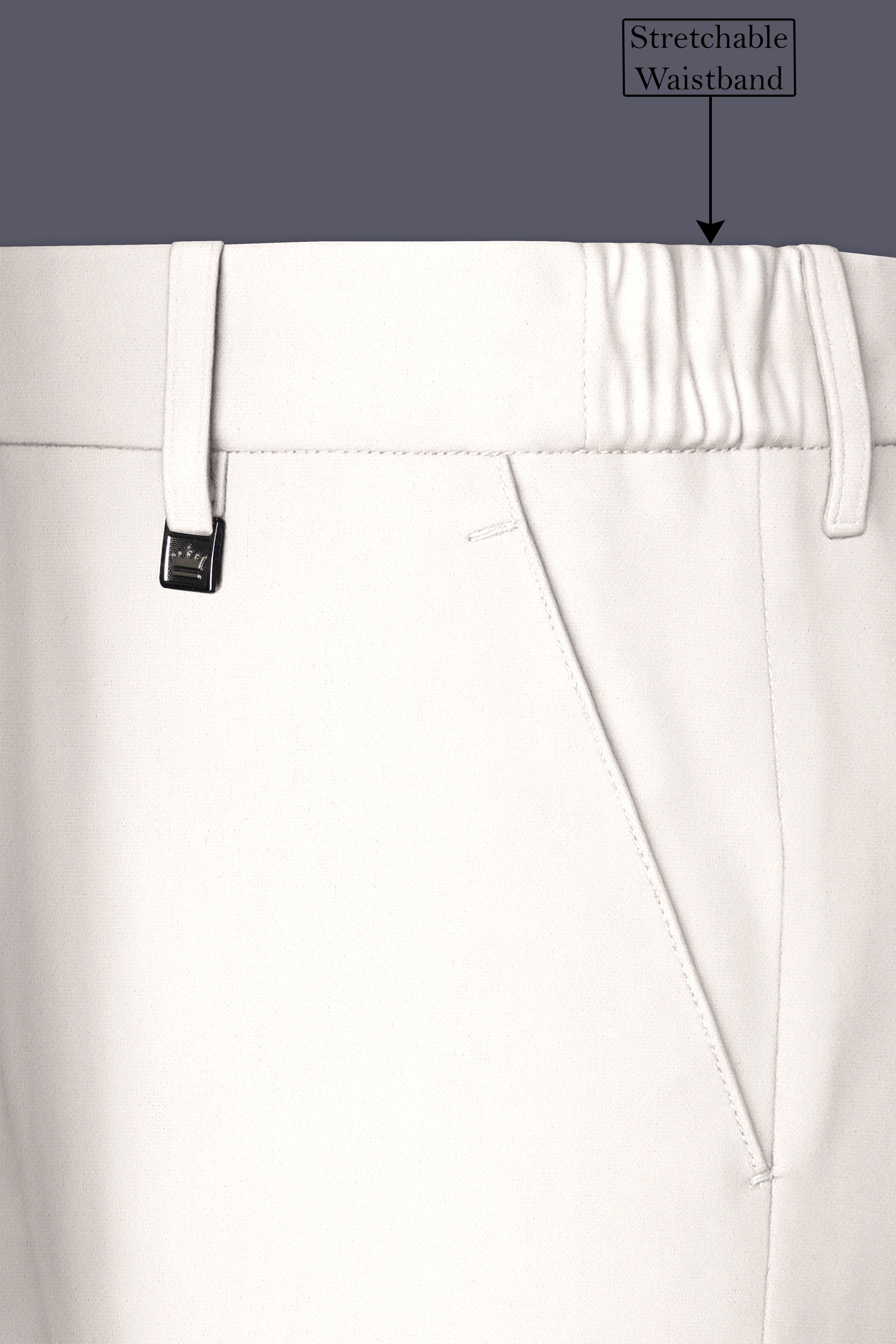 Biancore-Vista White 4-Way Stretch Premium Cotton Pant