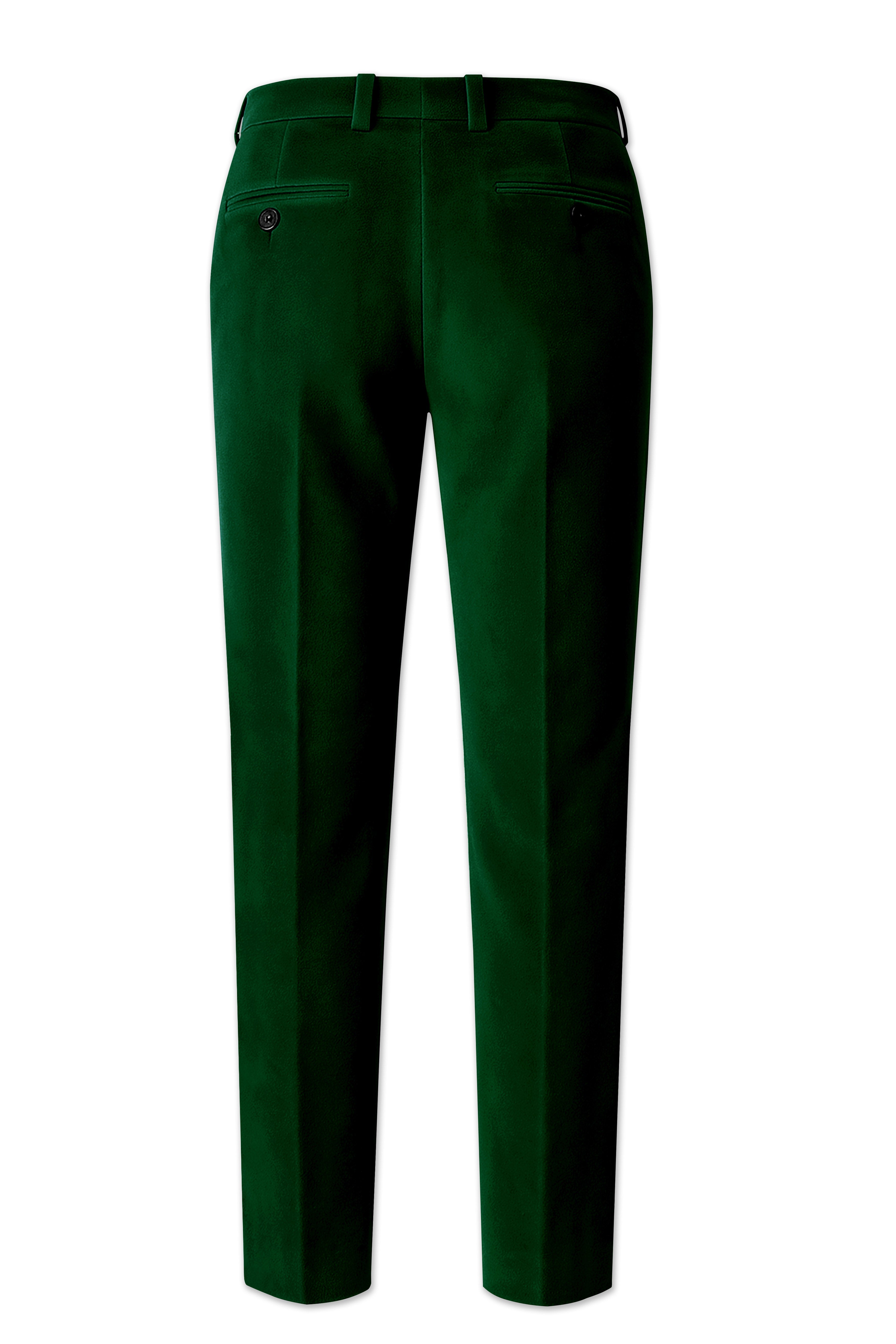 Virivell-Phthalo Green Velvet Stretchable Waistband Pant