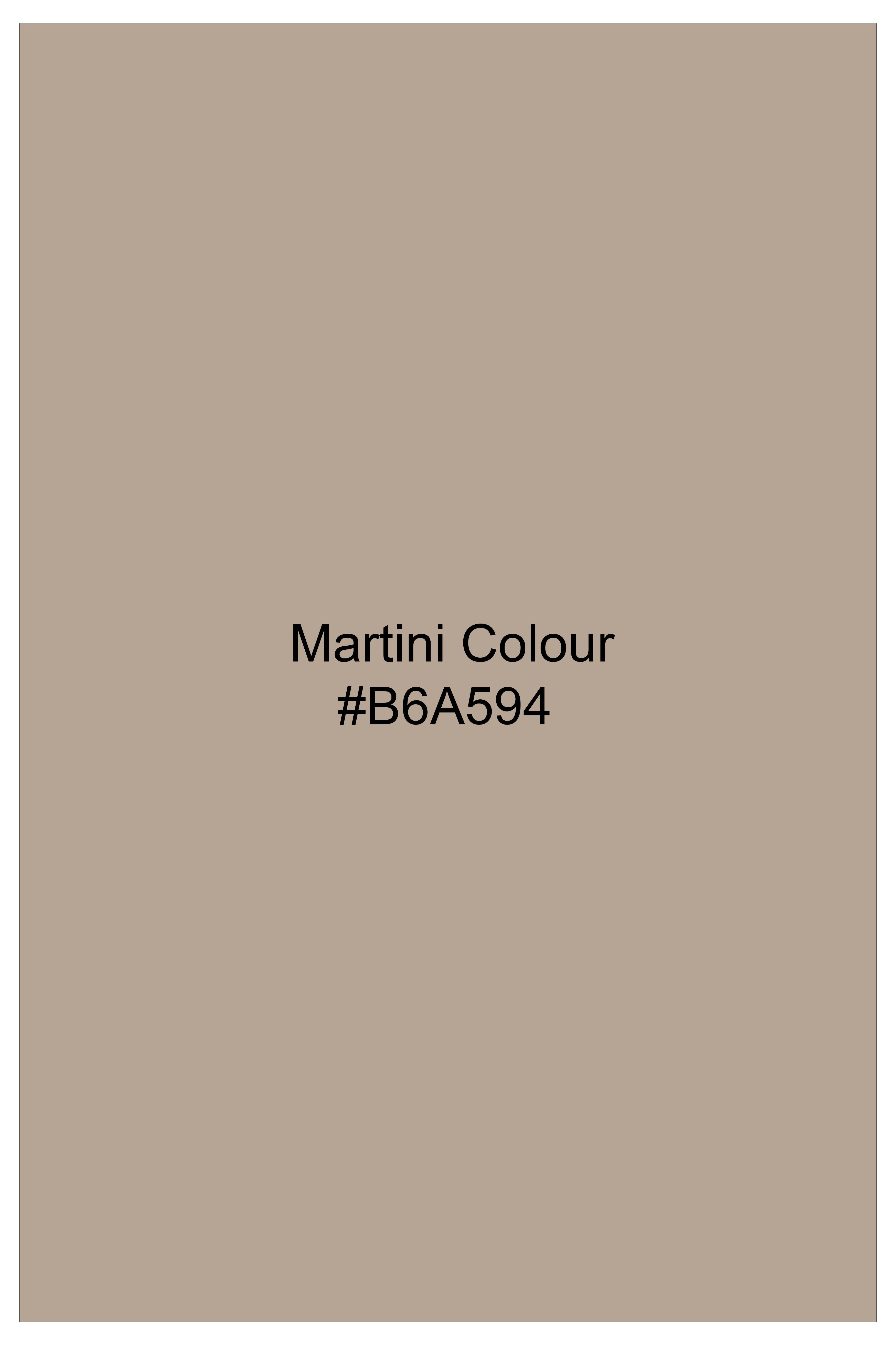 Auricrem-Martini Cream Textured Wool Rich Stretchable Waistband Pant