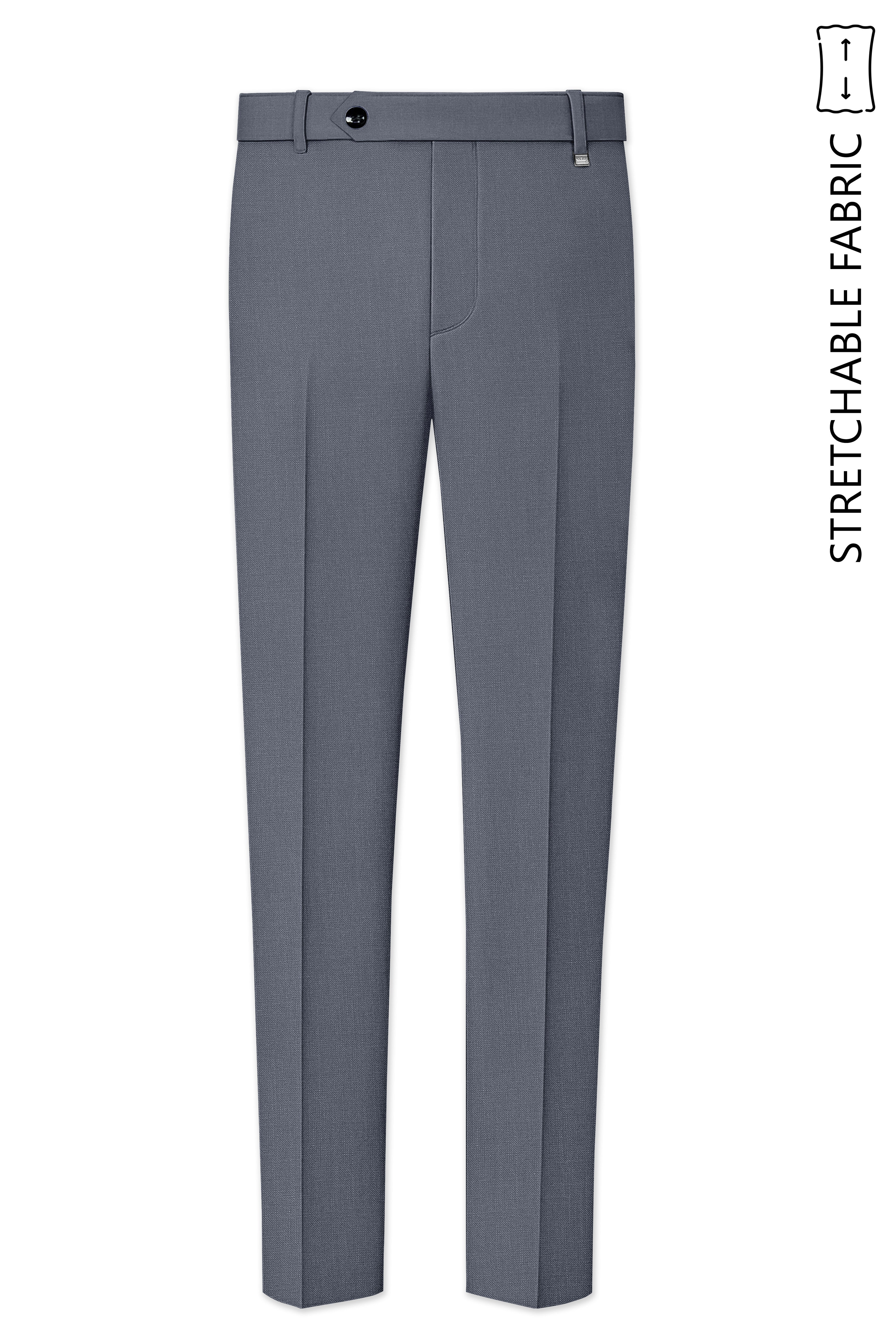 Cineris-Shuttle Gray Luxurious Linen Stretchable Waistband Pant