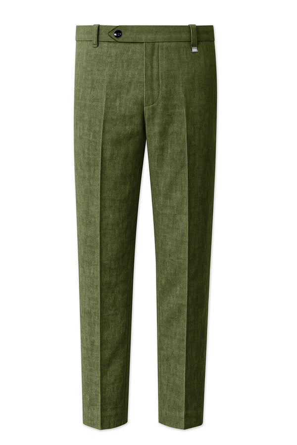 Gravino-Rifle Green Luxurious Linen Stretchable Waistband Pant