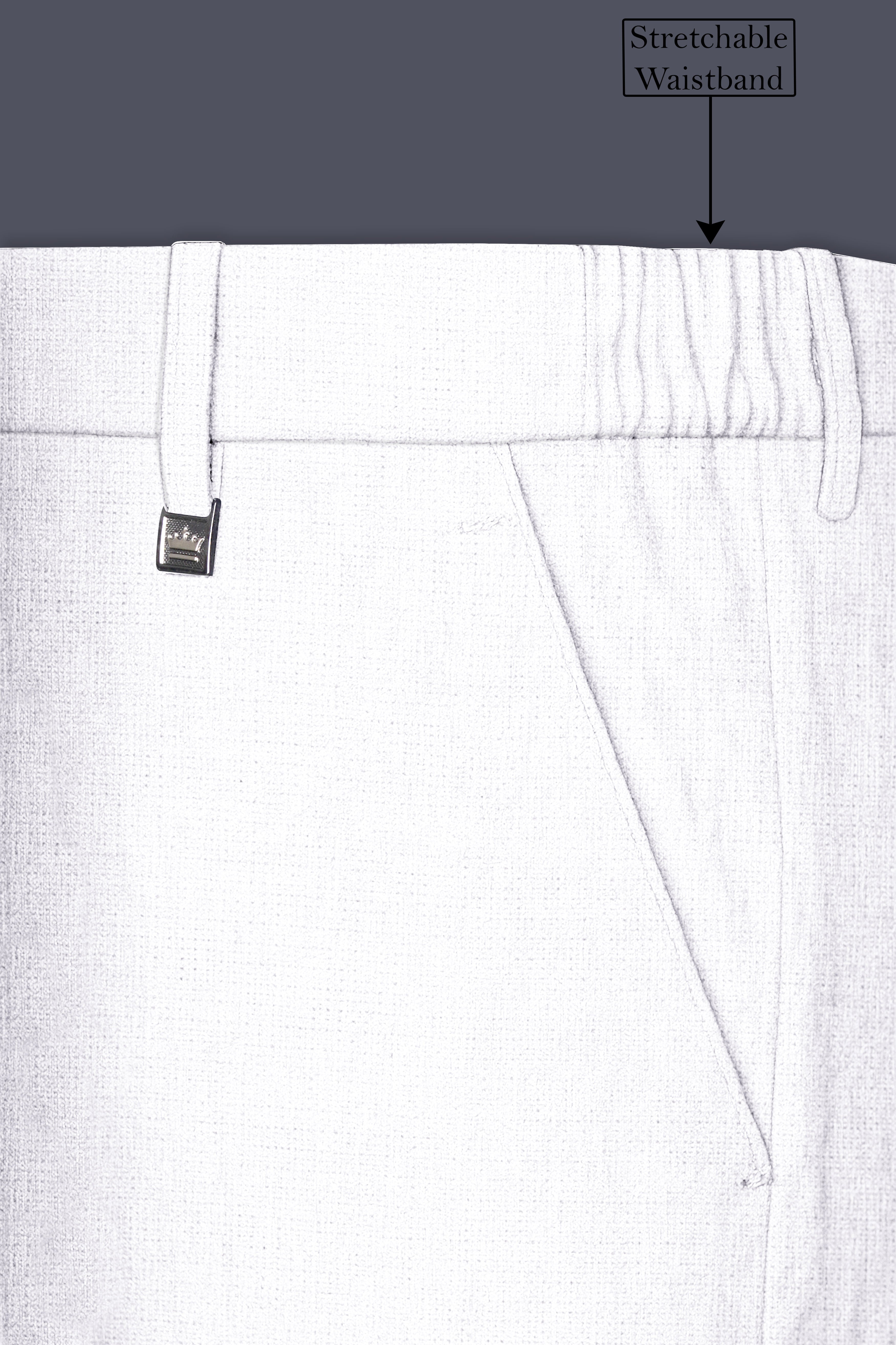 Alvesso-Bright White Luxurious Linen Stretchable Waistband Pant