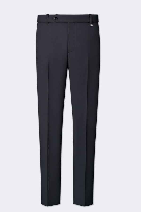 Argenvo-Baltic Sea Gray Wool Rich Stretchable Waistband Pant