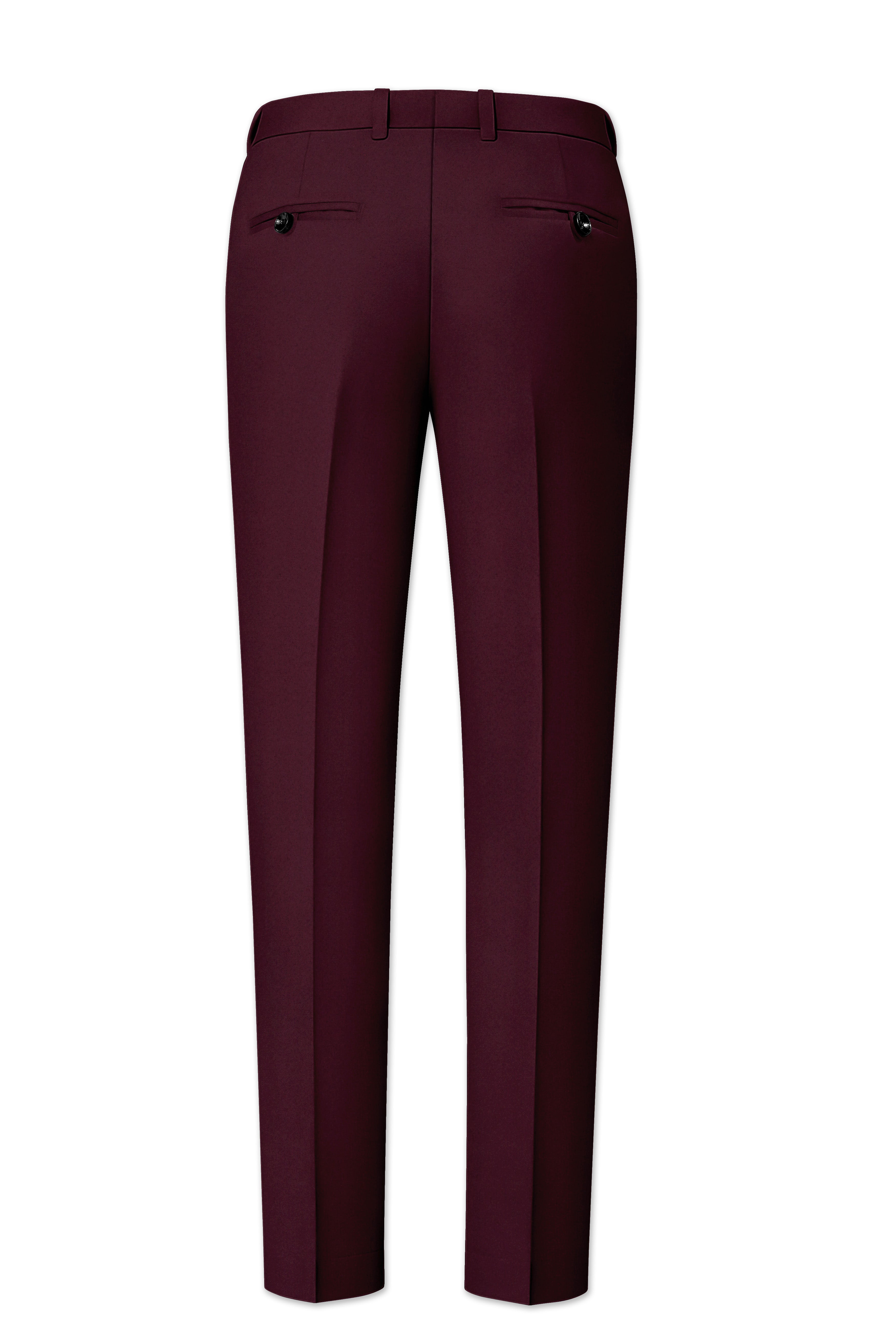 Flexmaro-Korean Crater Maroon 4-Way Stretch Wool Rich Stretchable Waistband Pant