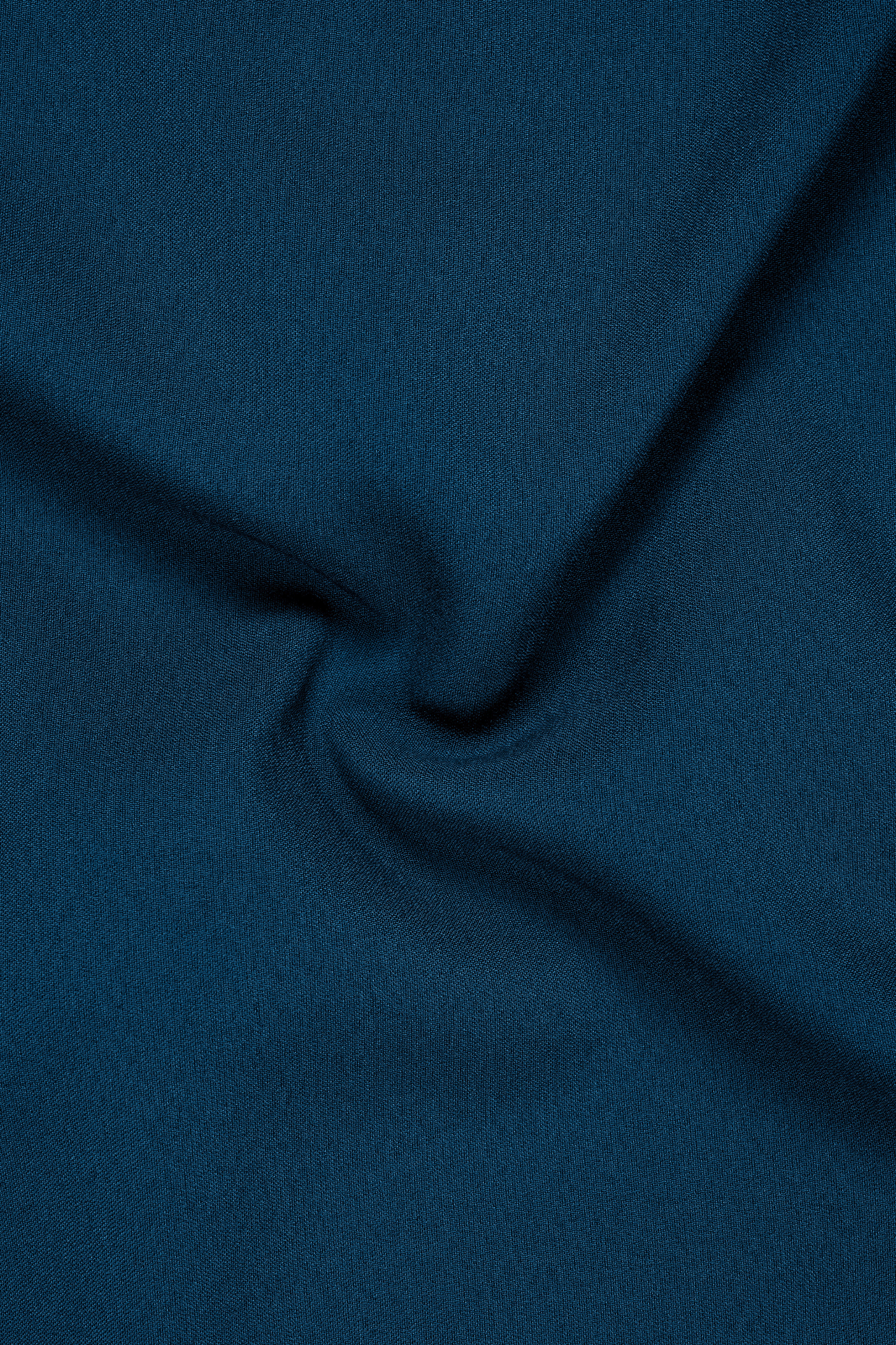 Aureblu-Korean Prussian Blue 4-Way Stretch Wool Rich Stretchable Waistband Pant