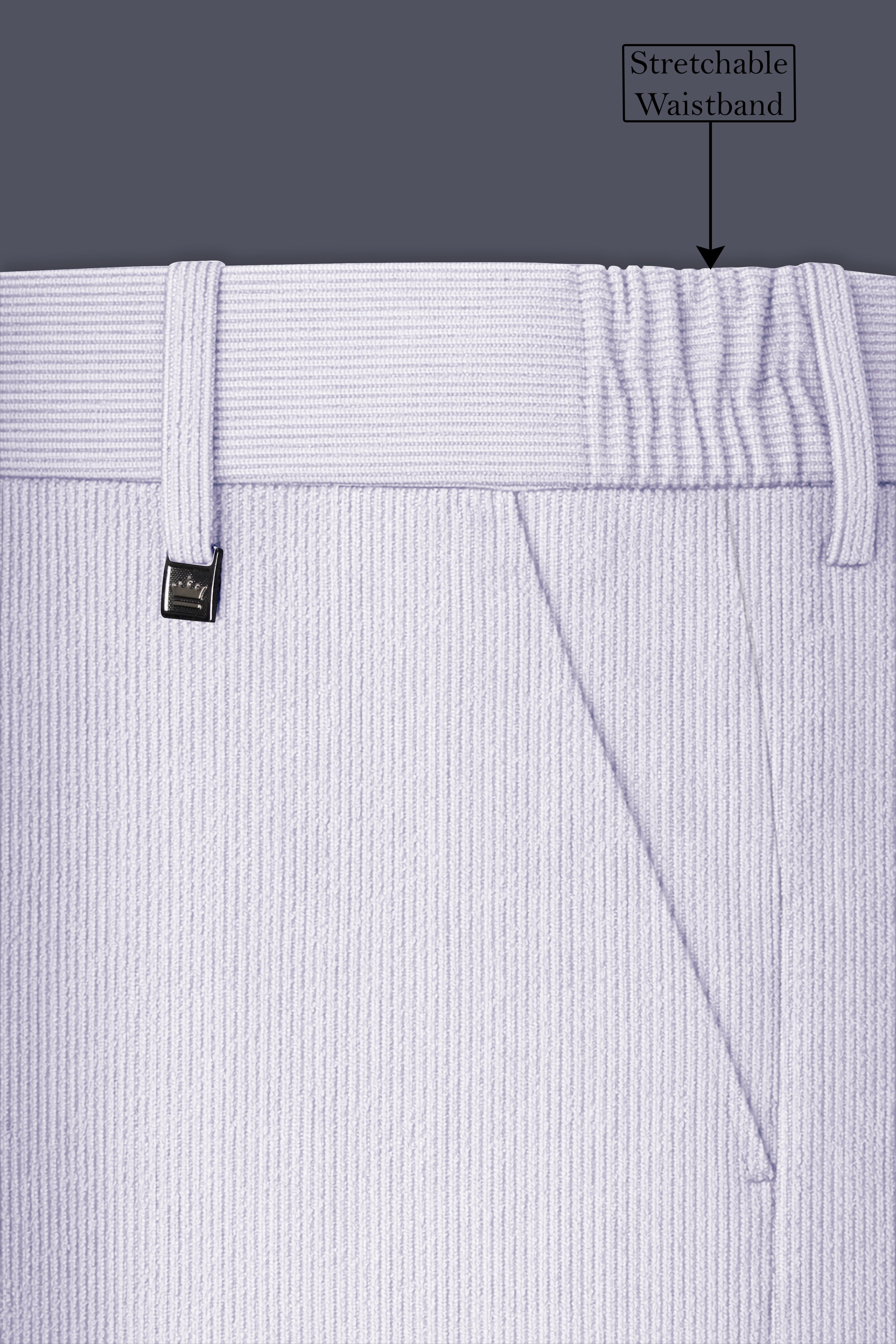 Auremerc-Mercury Gray Corduroy Premium Stretchable Waistband Pant