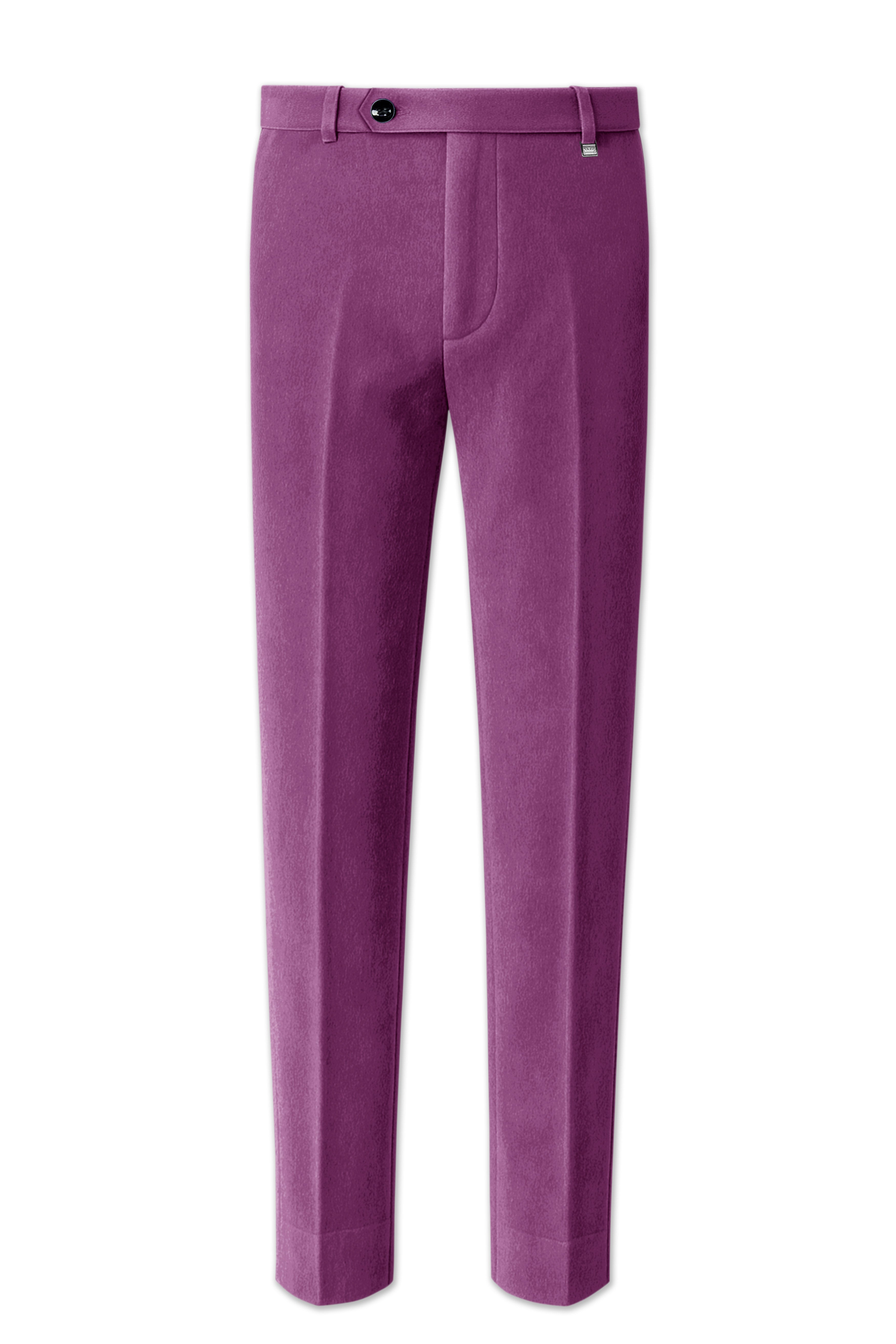 Imperial-Cannon Purple Velvet Stretchable Waistband Pant