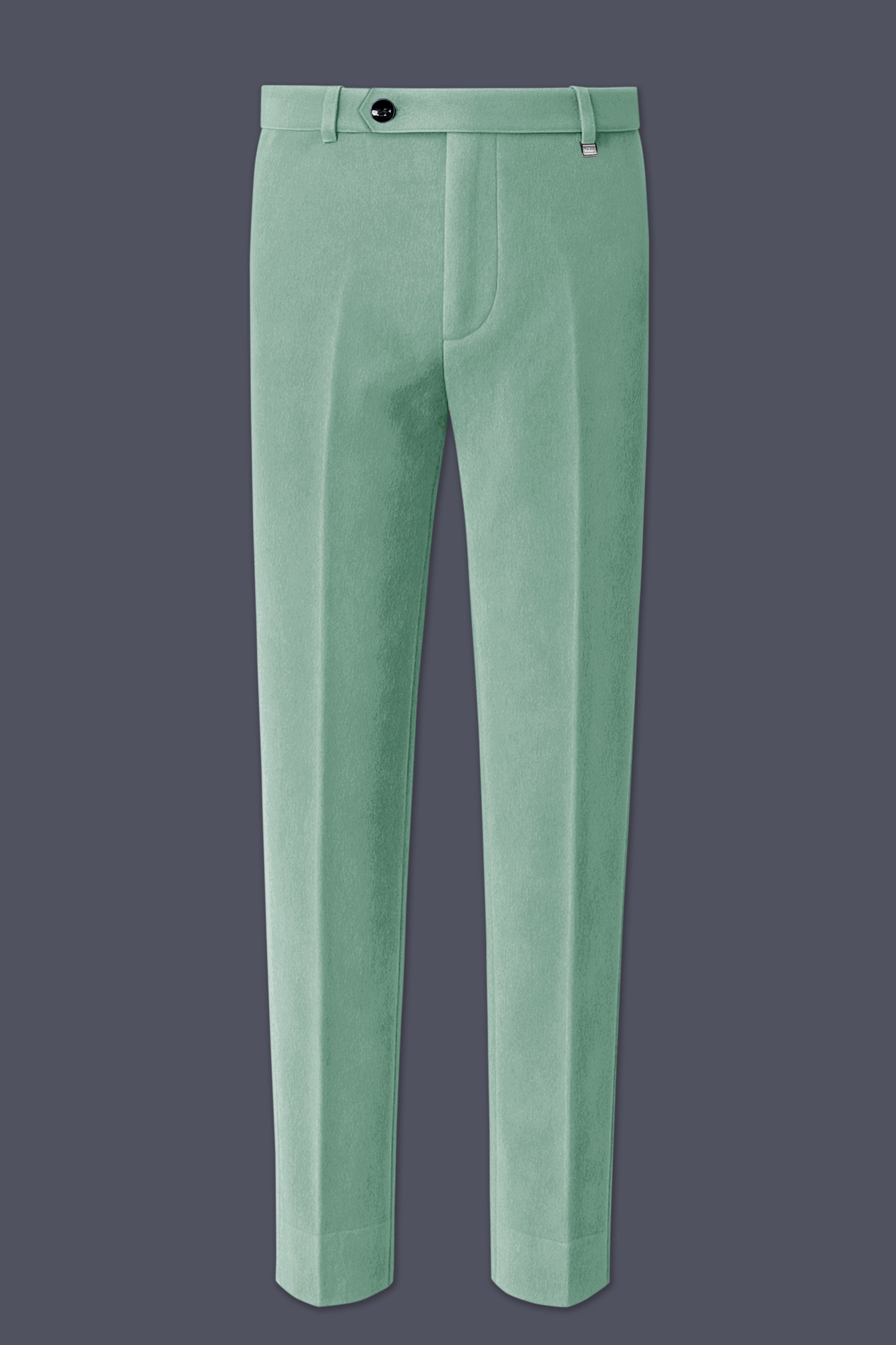 Viridian-Oxley Green Velvet Stretchable Waistband Pant