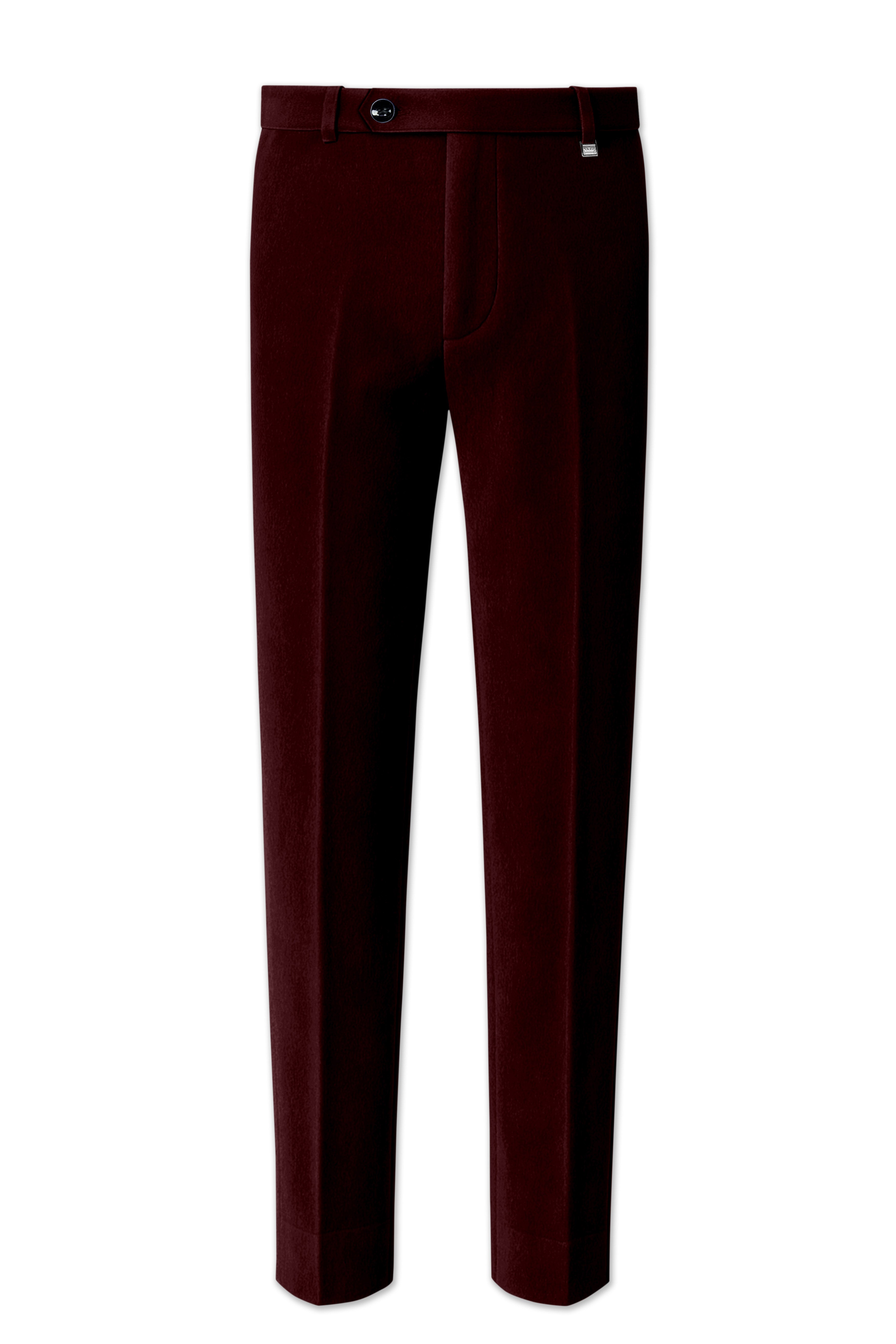 Heritage-Creole Maroon Velvet Stretchable Waistband Pant