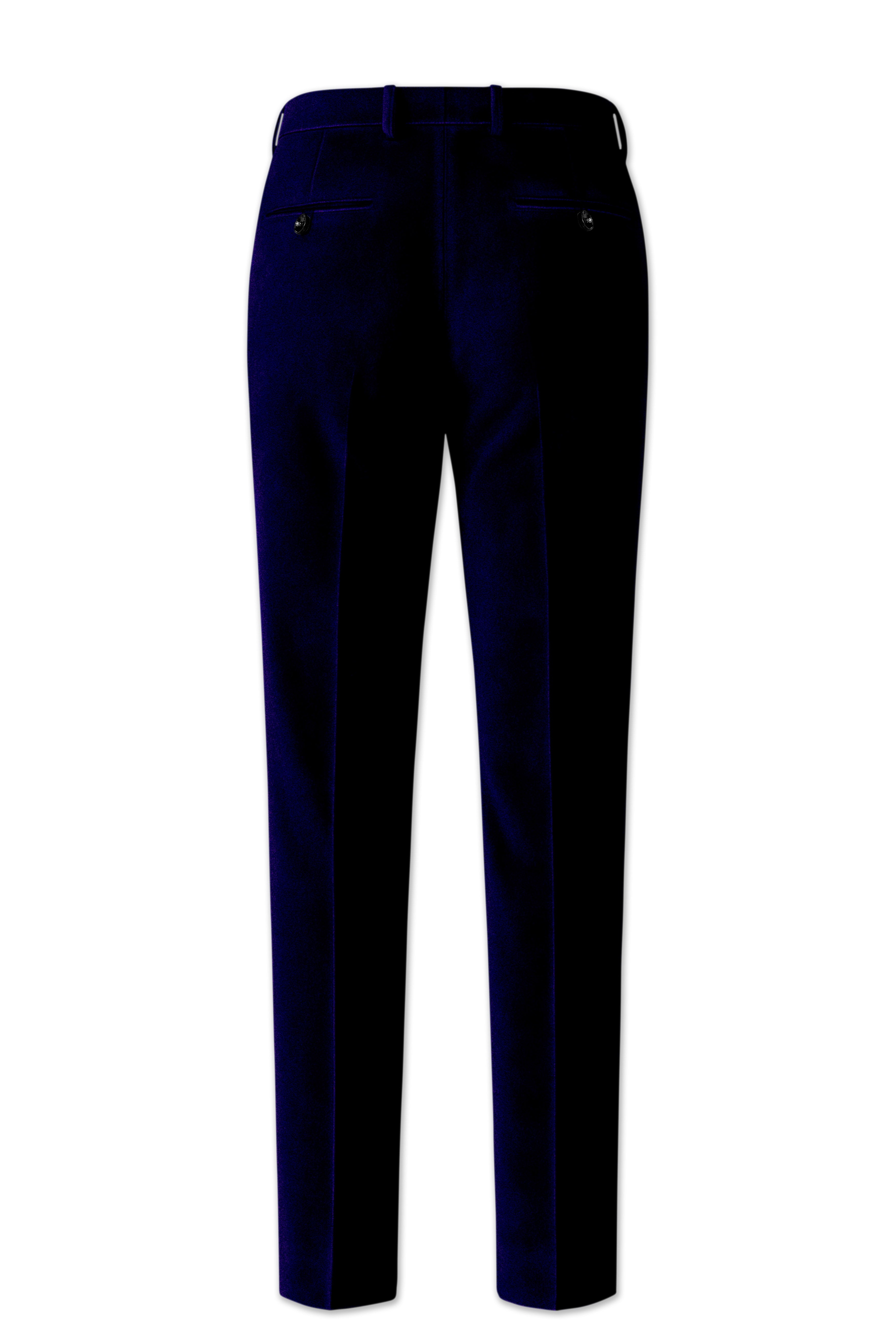 Aether-Stratos Blue Velvet Stretchable Waistband Pant