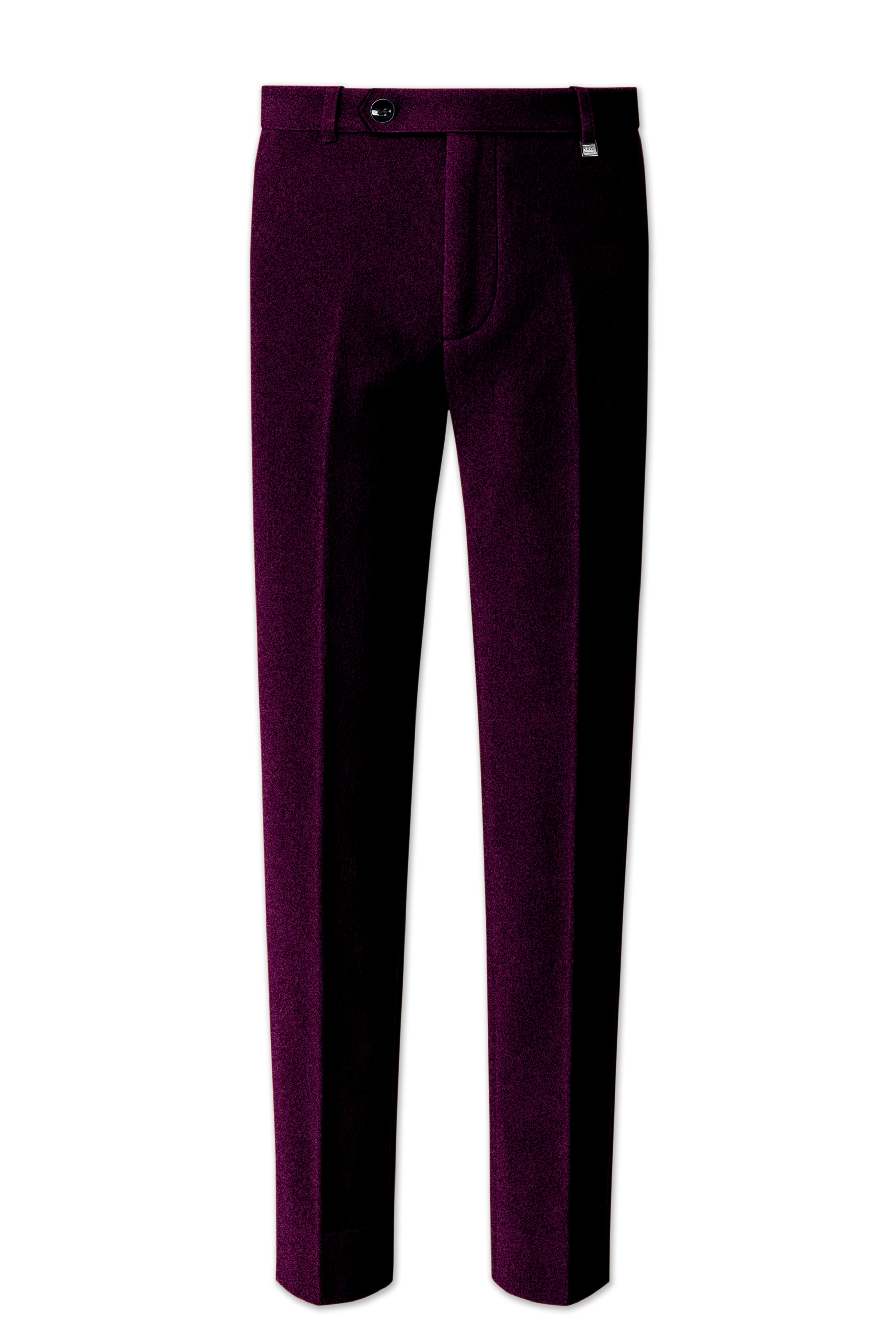 Merlot-Asphalt Wine Purple Velvet Stretchable Waistband Pant