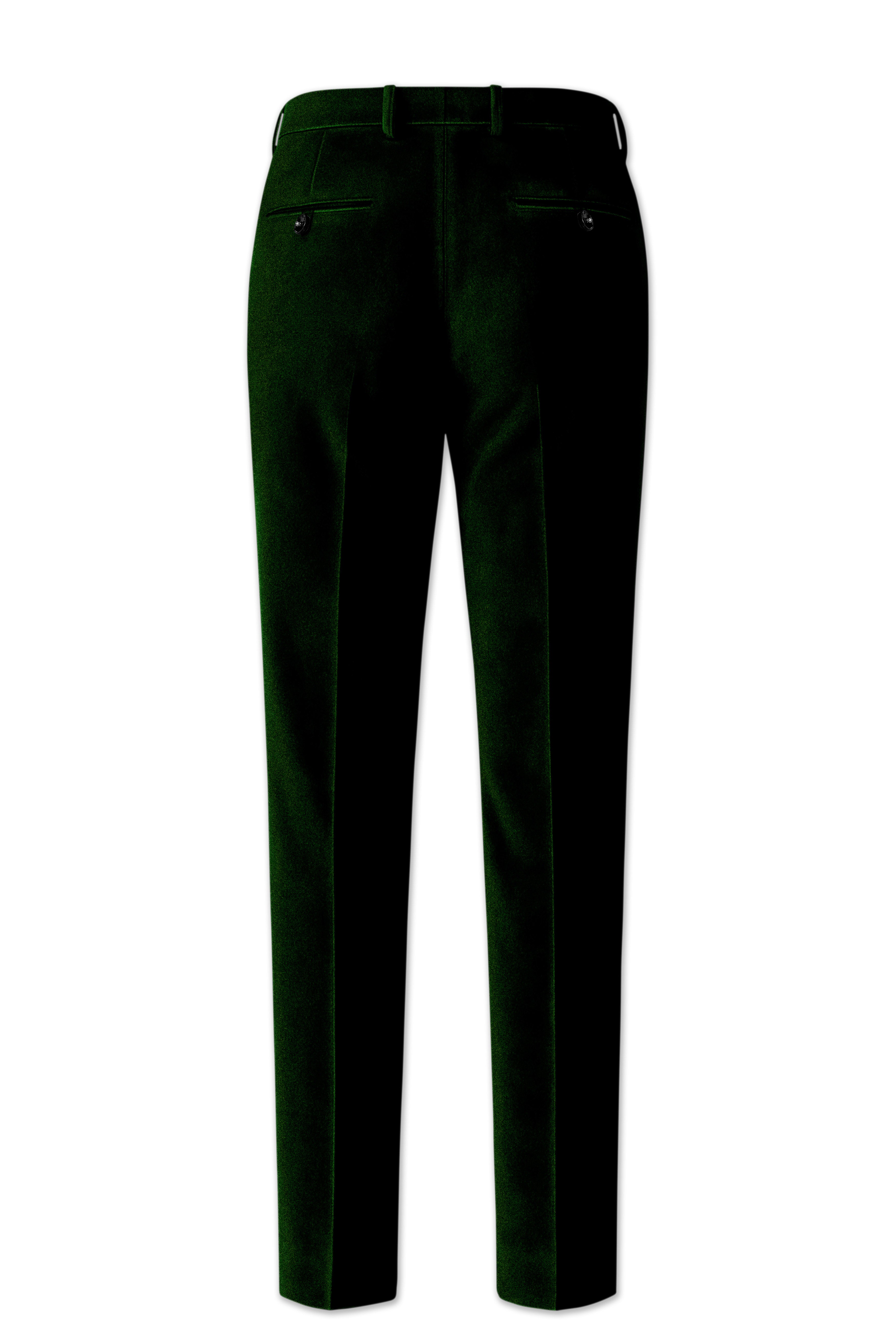 Emerald-Sacramento Green Velvet Stretchable Waistband Pant
