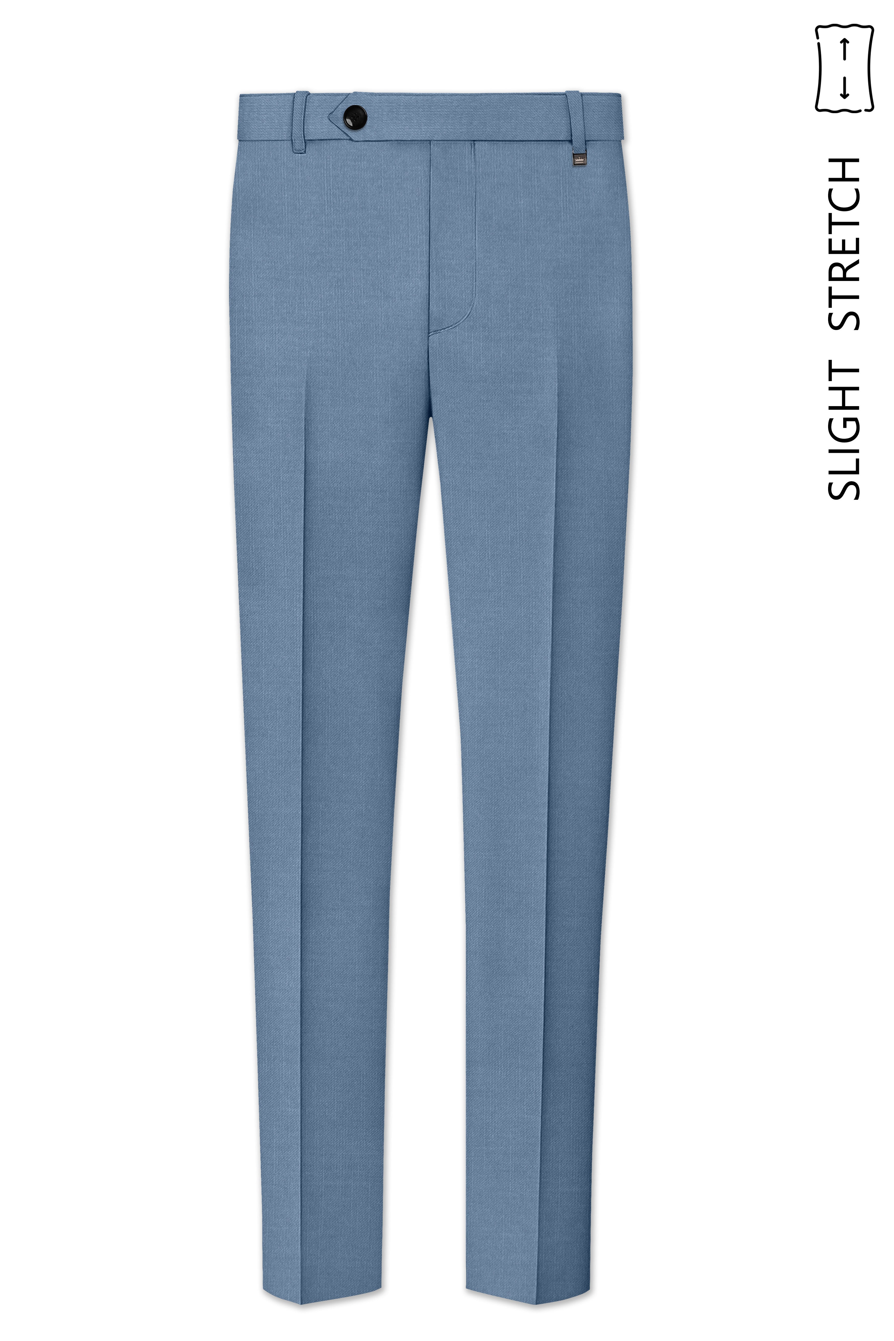 Celestor-Lynch Blue Wool Rich Slight Stretch Waistband Pant