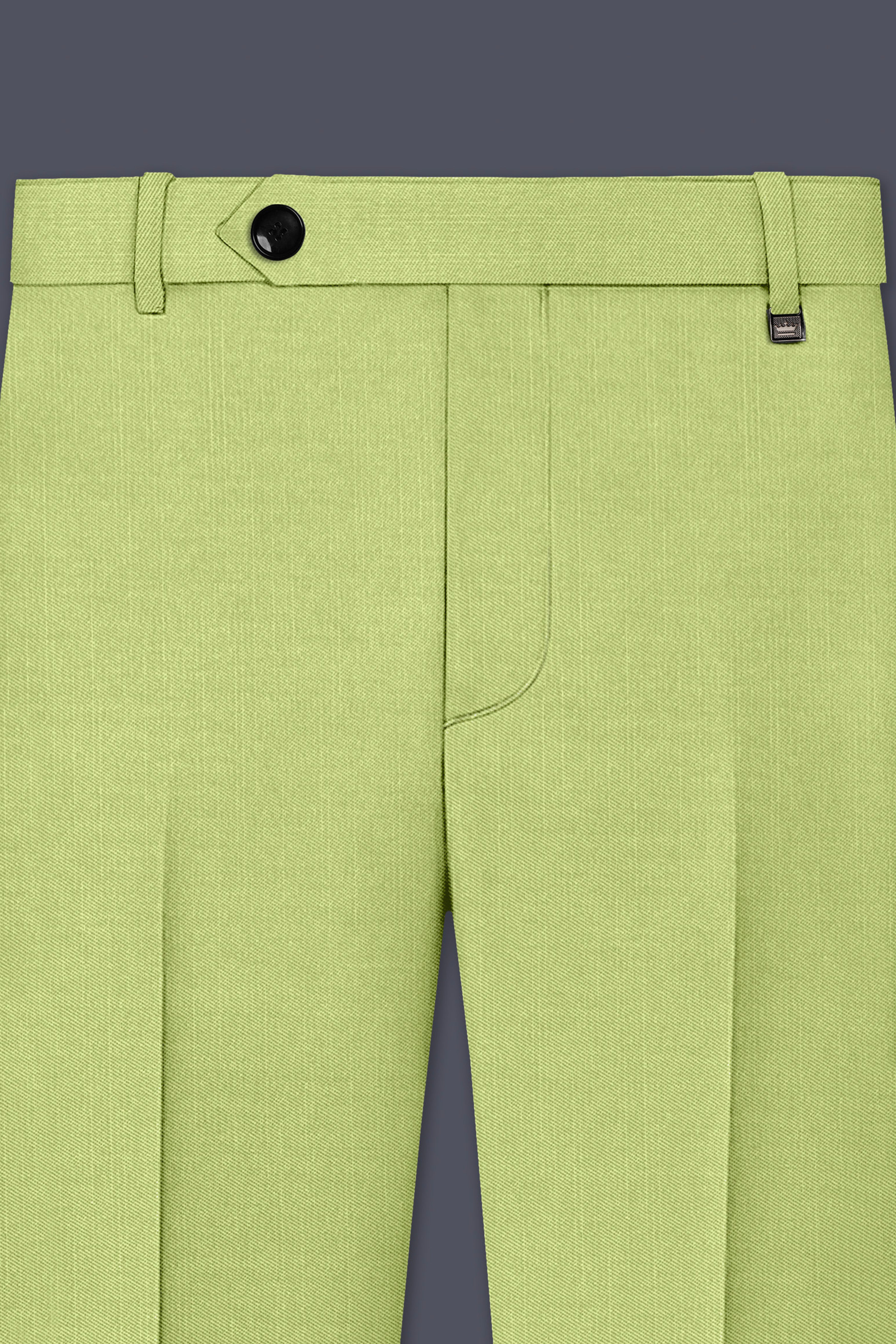 Ochre-Tan Yellow Wool Rich Slight Stretch Waistband Pant