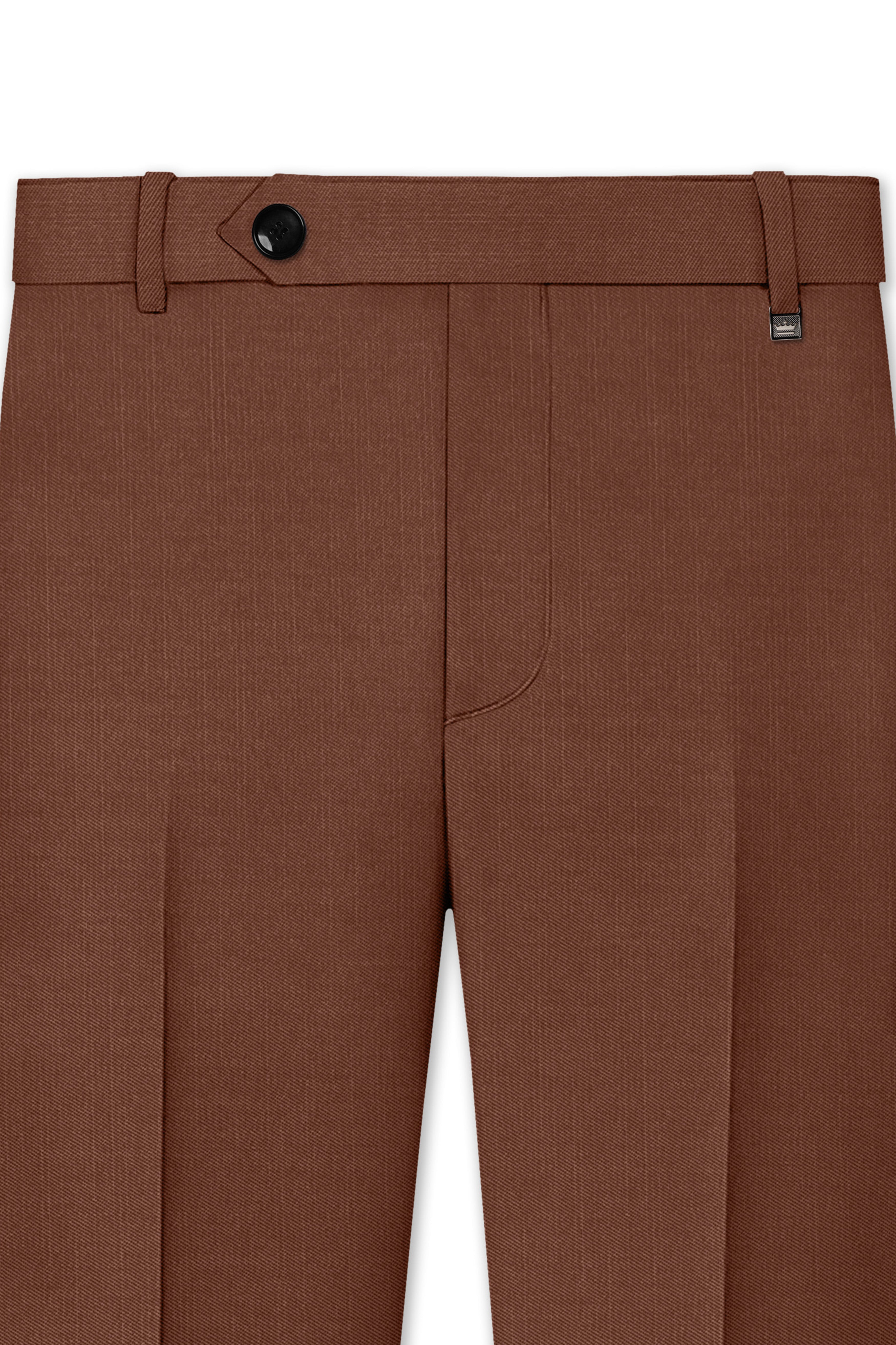 Sienna-Rust Brown Wool Rich Slight Stretch Waistband Pant
