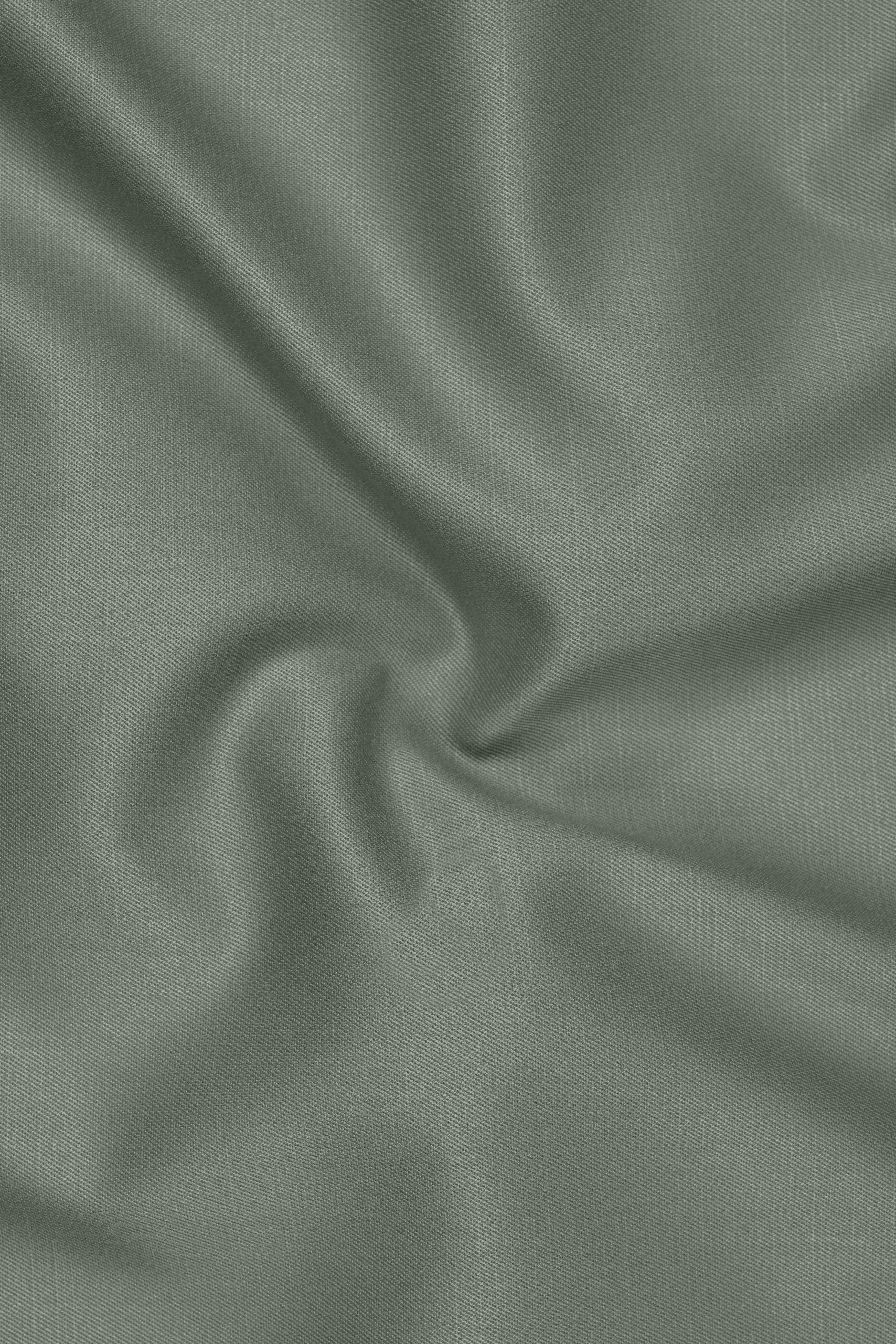 Sage-Smokey Green Wool Rich Slight Stretch Waistband Pant