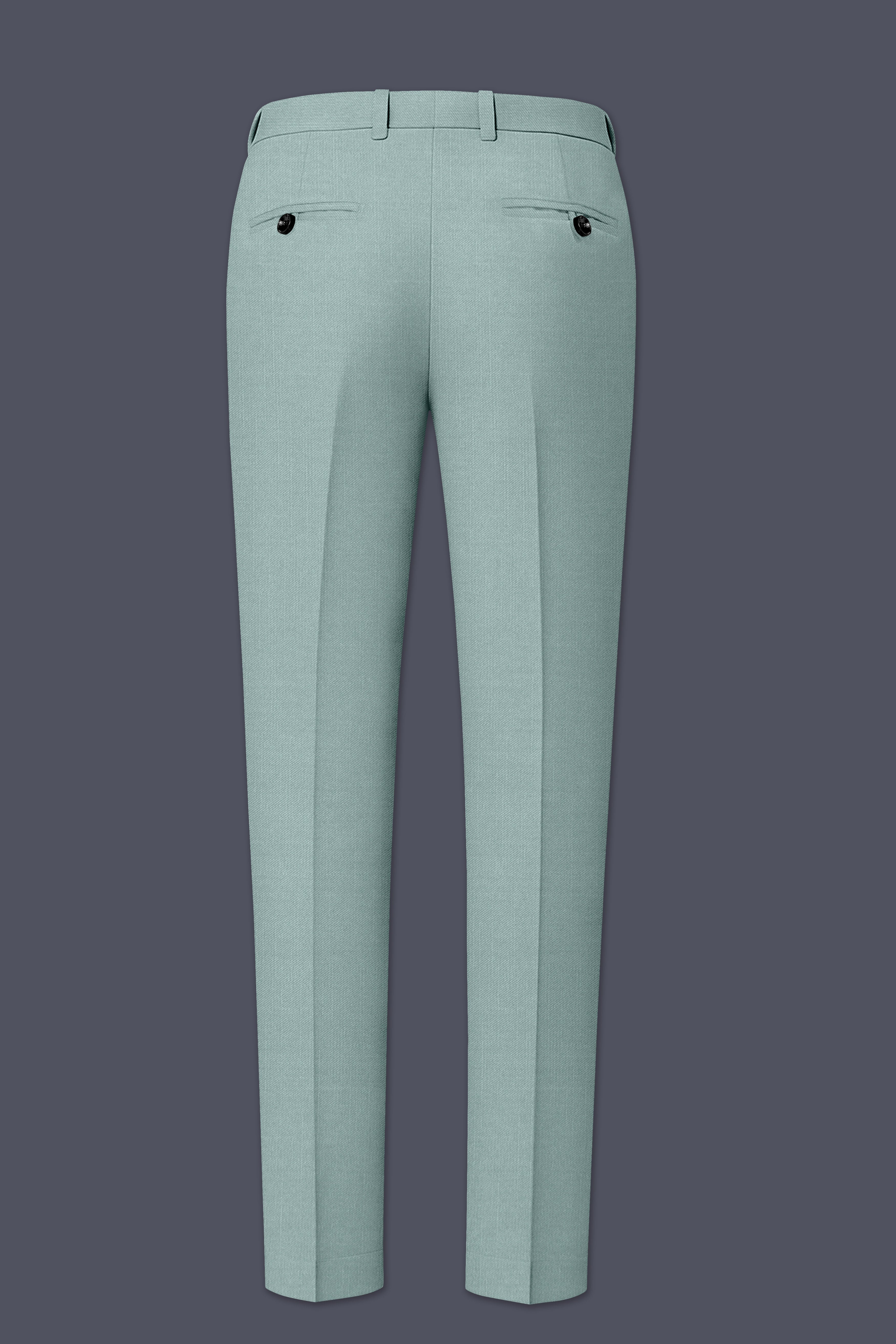 Tropic-Cadet Green Wool Rich Slight Stretch Waistband Pant