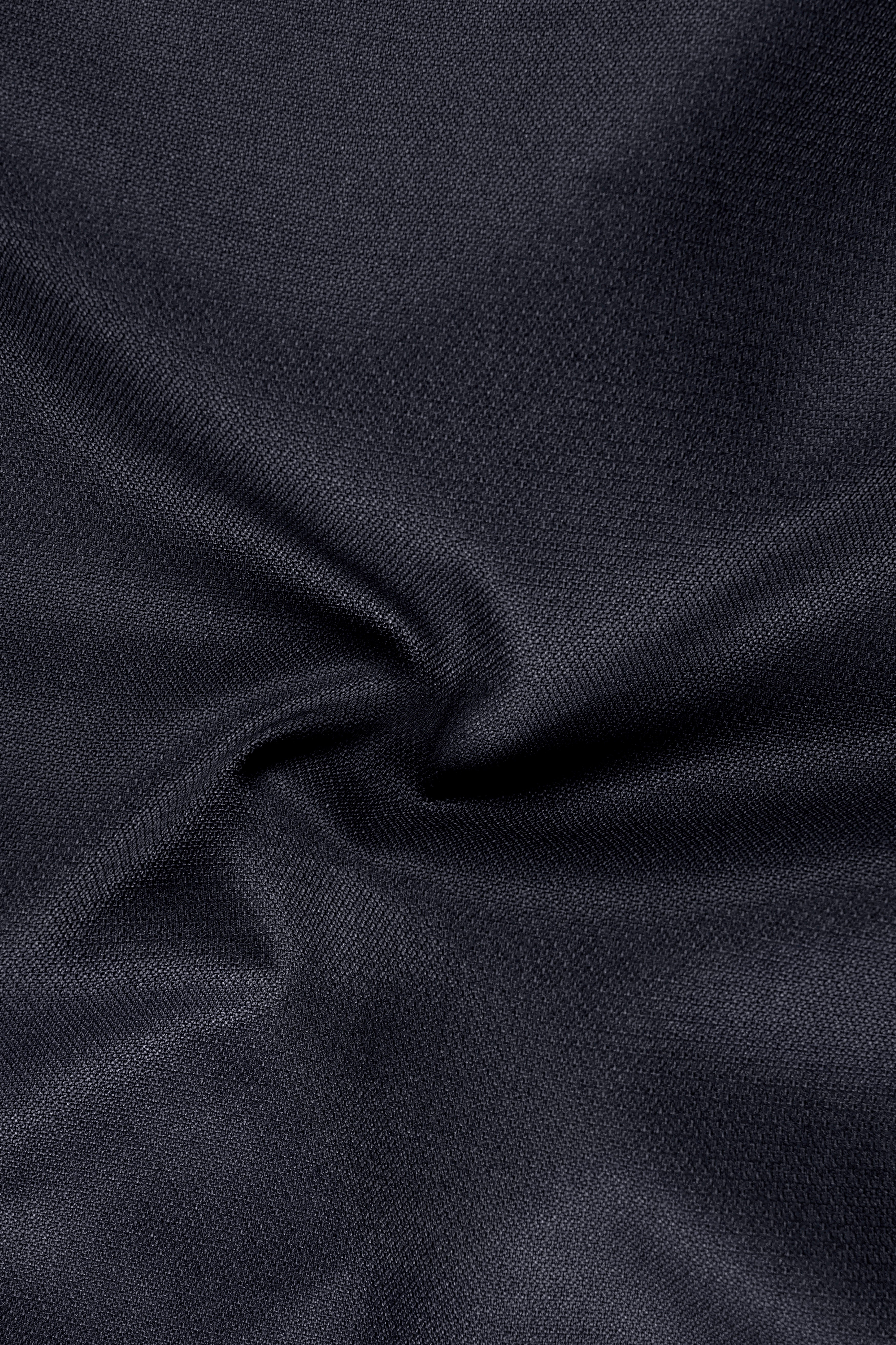 Obsidian-Paynes Gray Diamond Textured Wool Rich Slight Stretch Waistband Pant