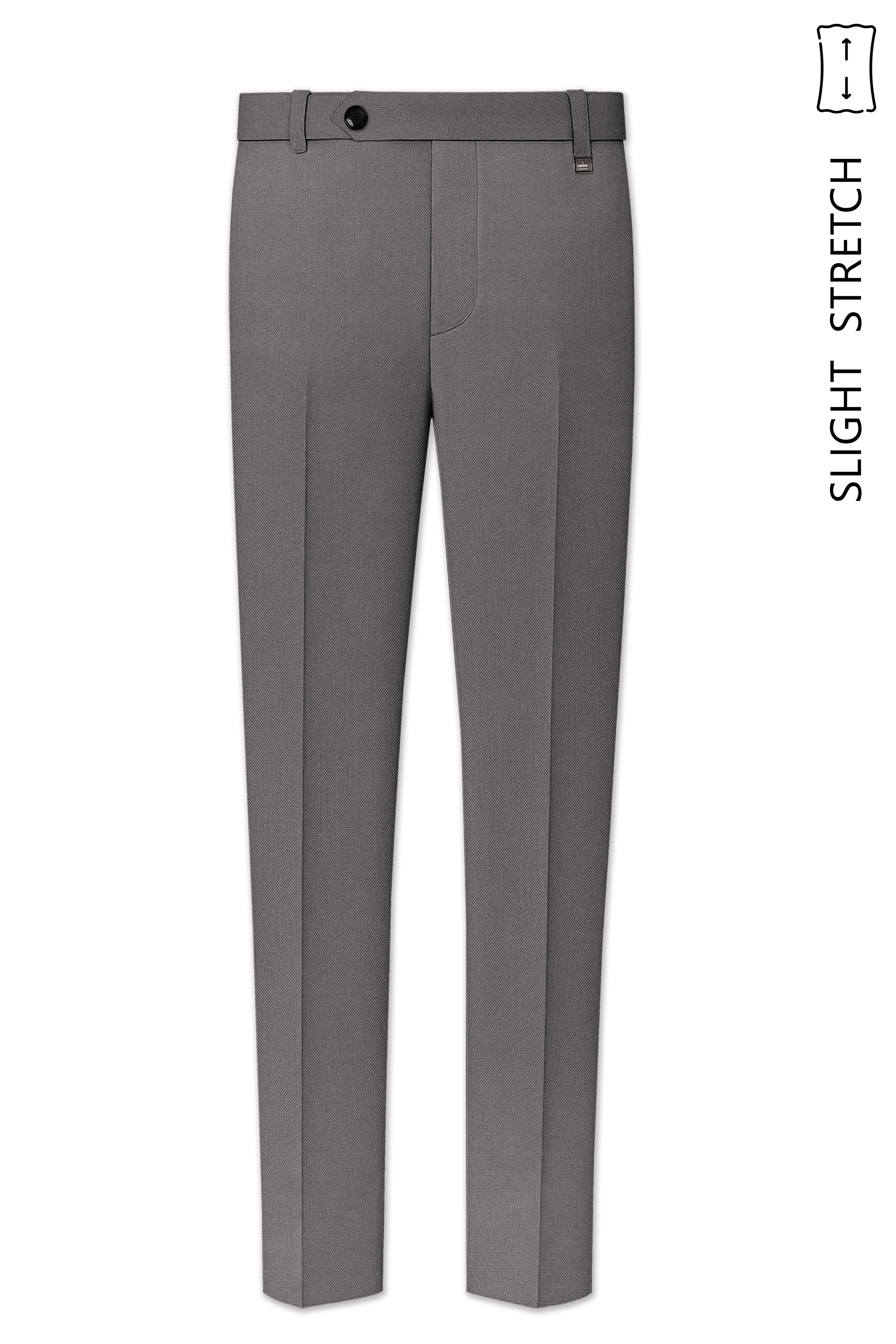 Sterling-Ironside Gray Diamond Textured Wool Rich Slight Stretch Waistband Pant