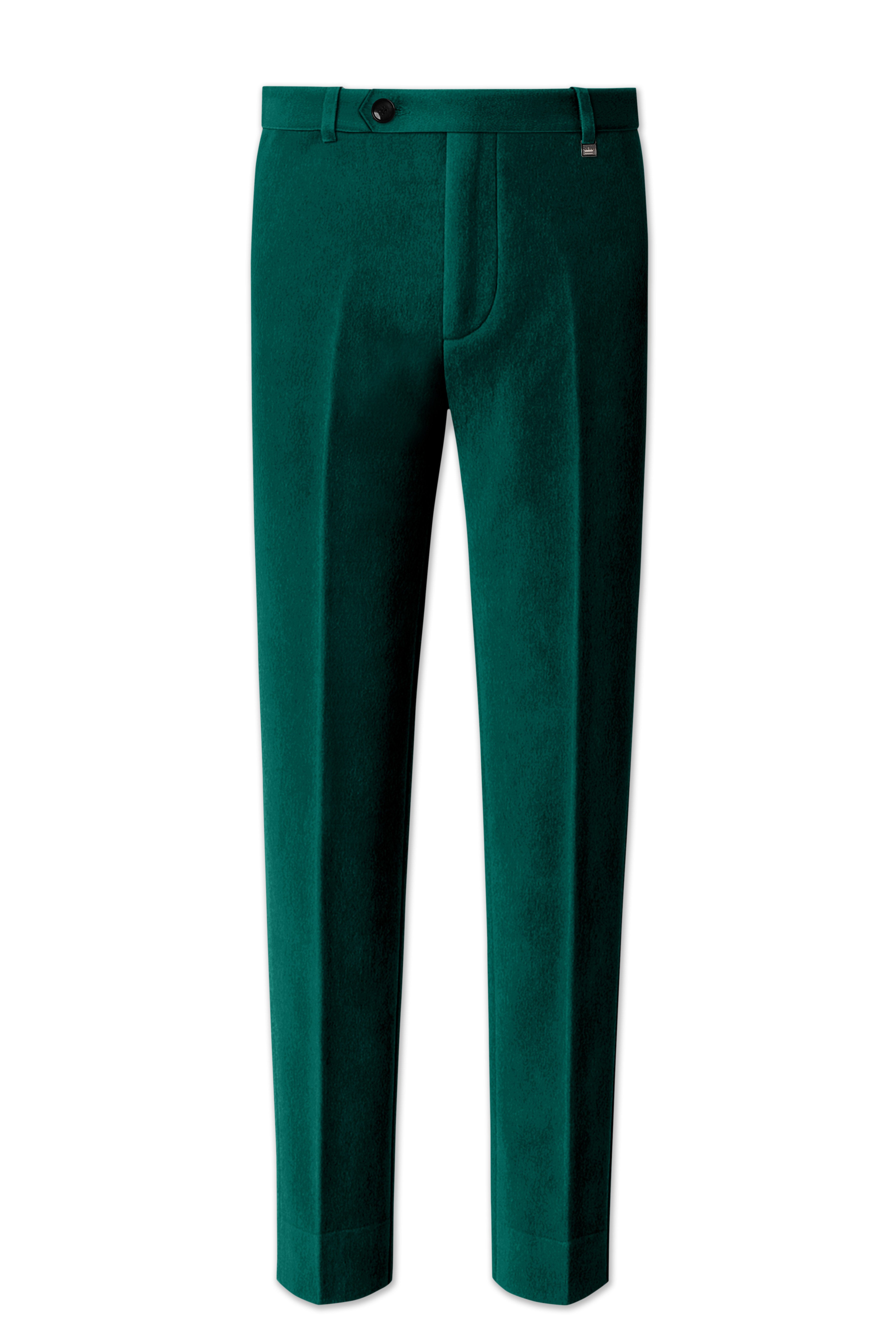 Lagoon-Teal Green Velvet Stretchable Waistband Pant