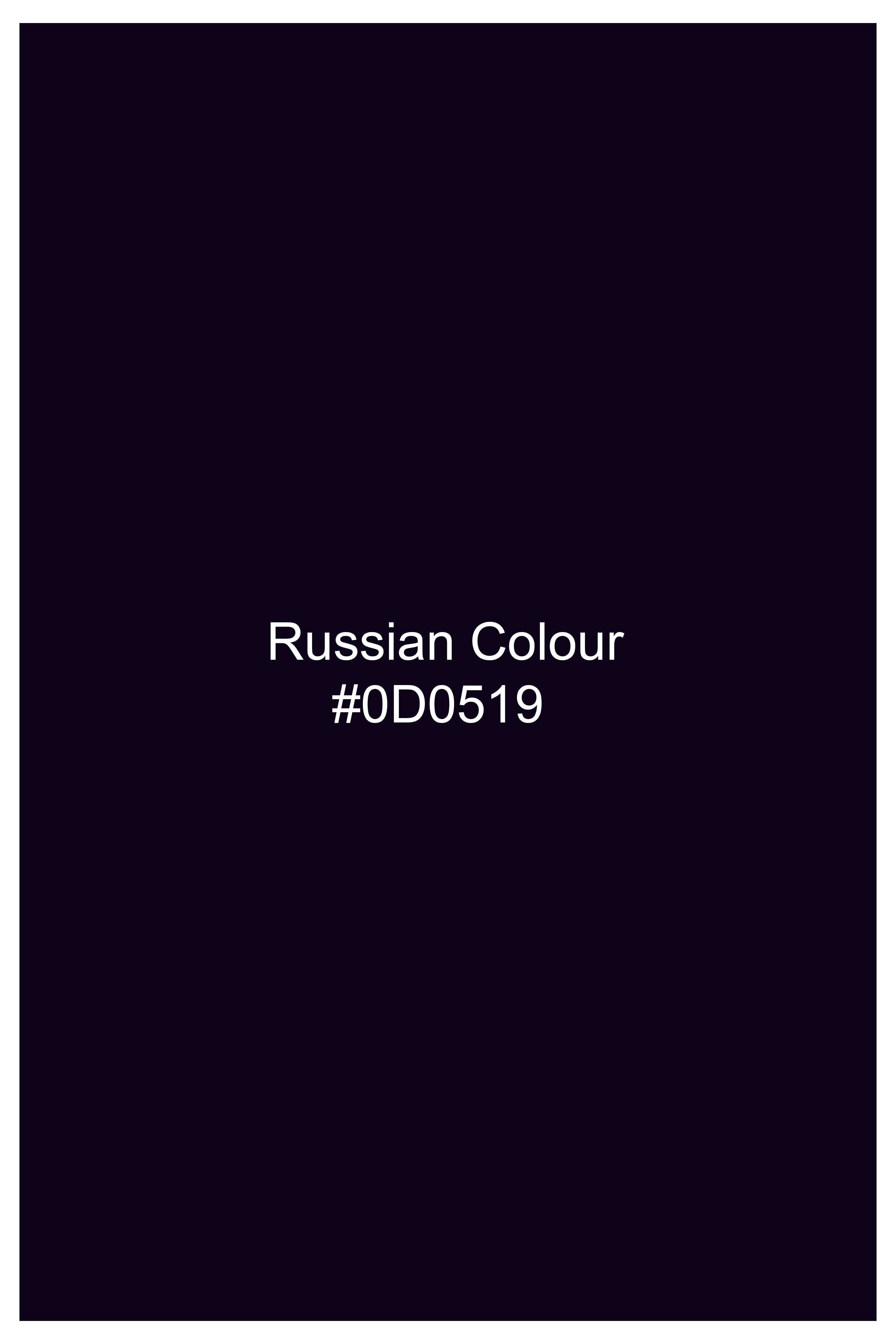 Virelle-Russian Purple Velvet Stretchable Waistband Pant