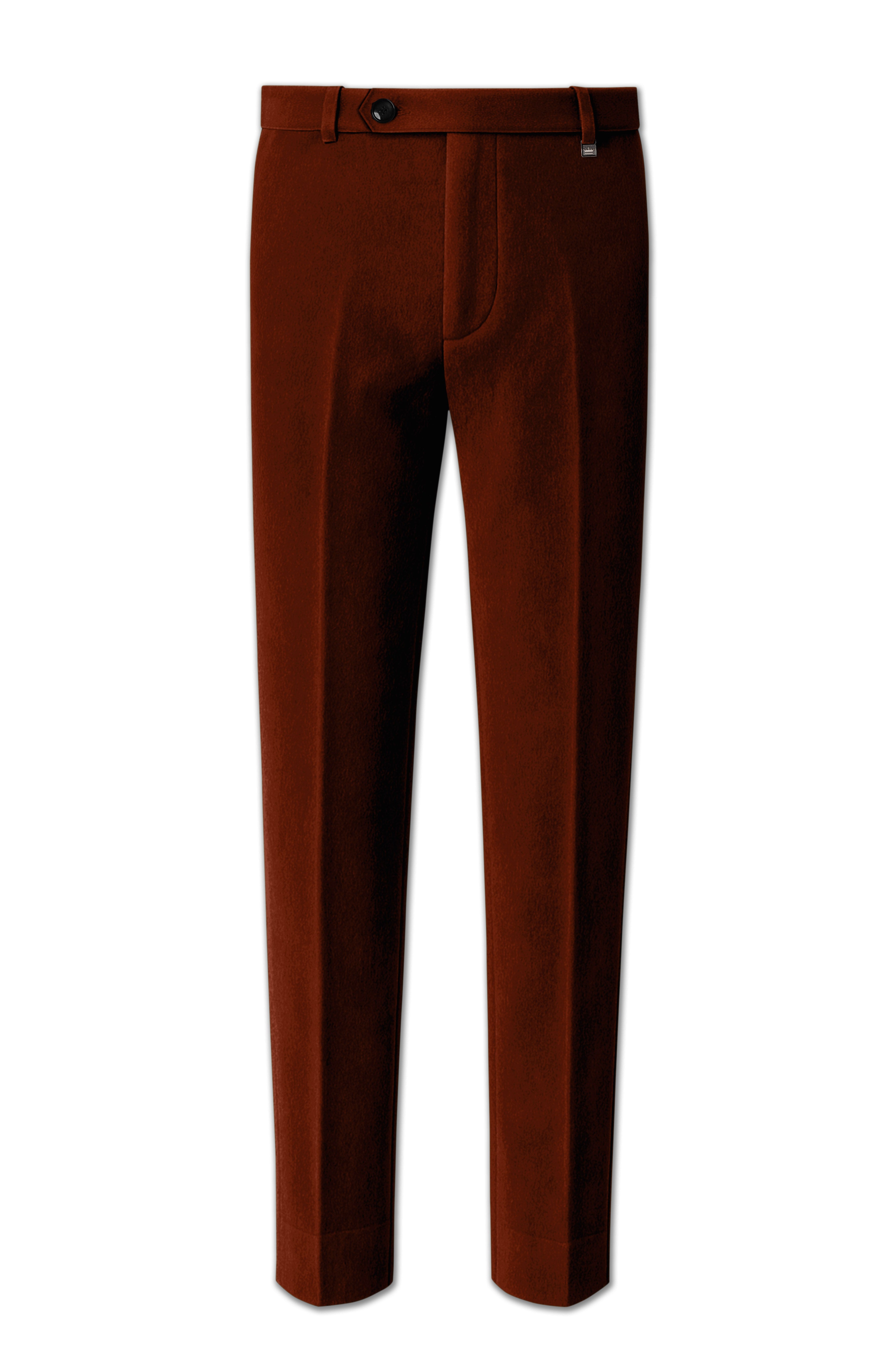 Eldor-Van Cleef Brown Velvet Stretchable Waistband Pant