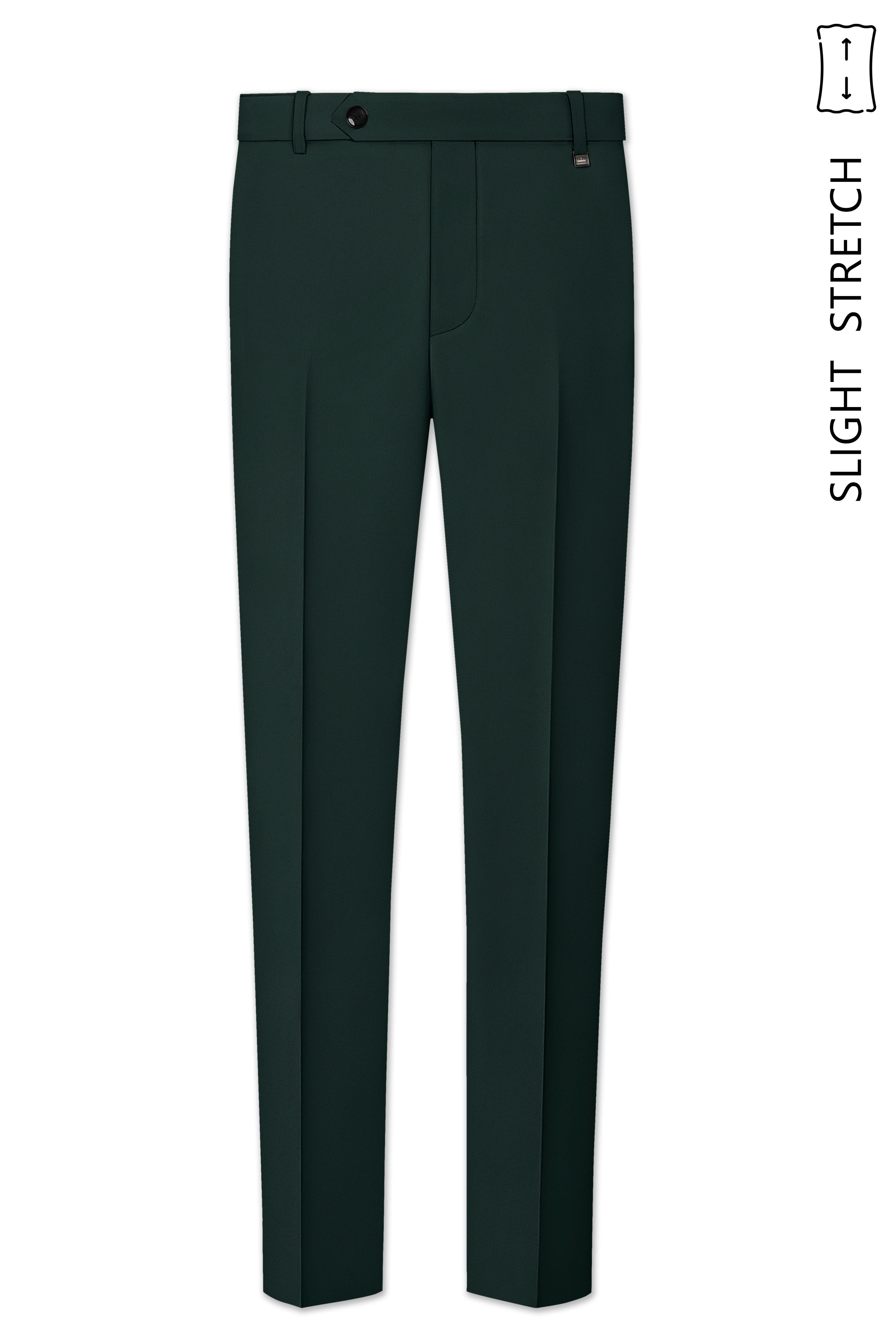 Viridian-Gable Green Slight Stretch Subtle Sheen Poly-Viscose Waistband Pant