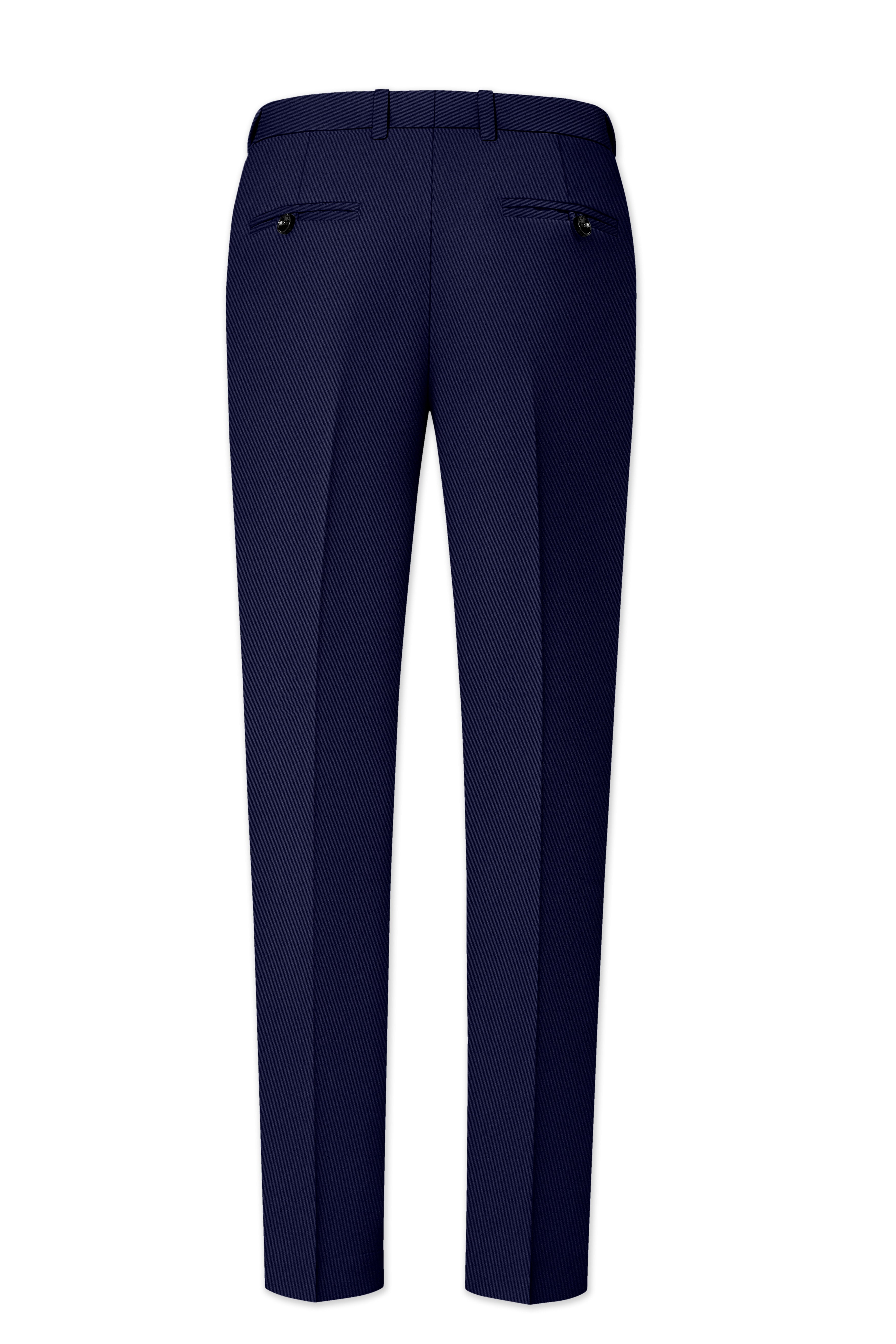 Aegean-Mirage Blue Slight Stretch Subtle Sheen Poly-Viscose Waistband Pant