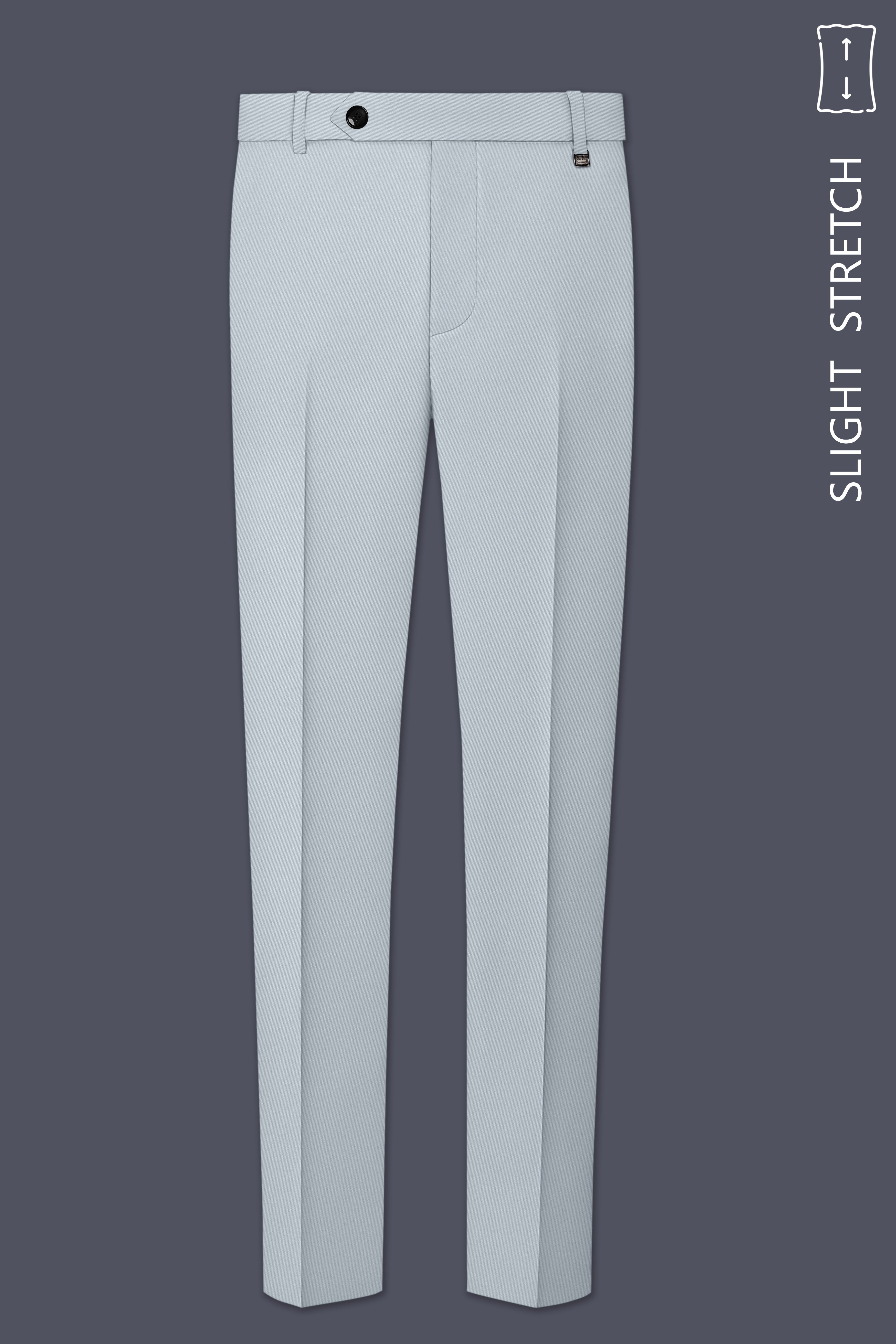 Dorian-Chalice Gray Slight Stretch Subtle Sheen Poly-Viscose Waistband Pant