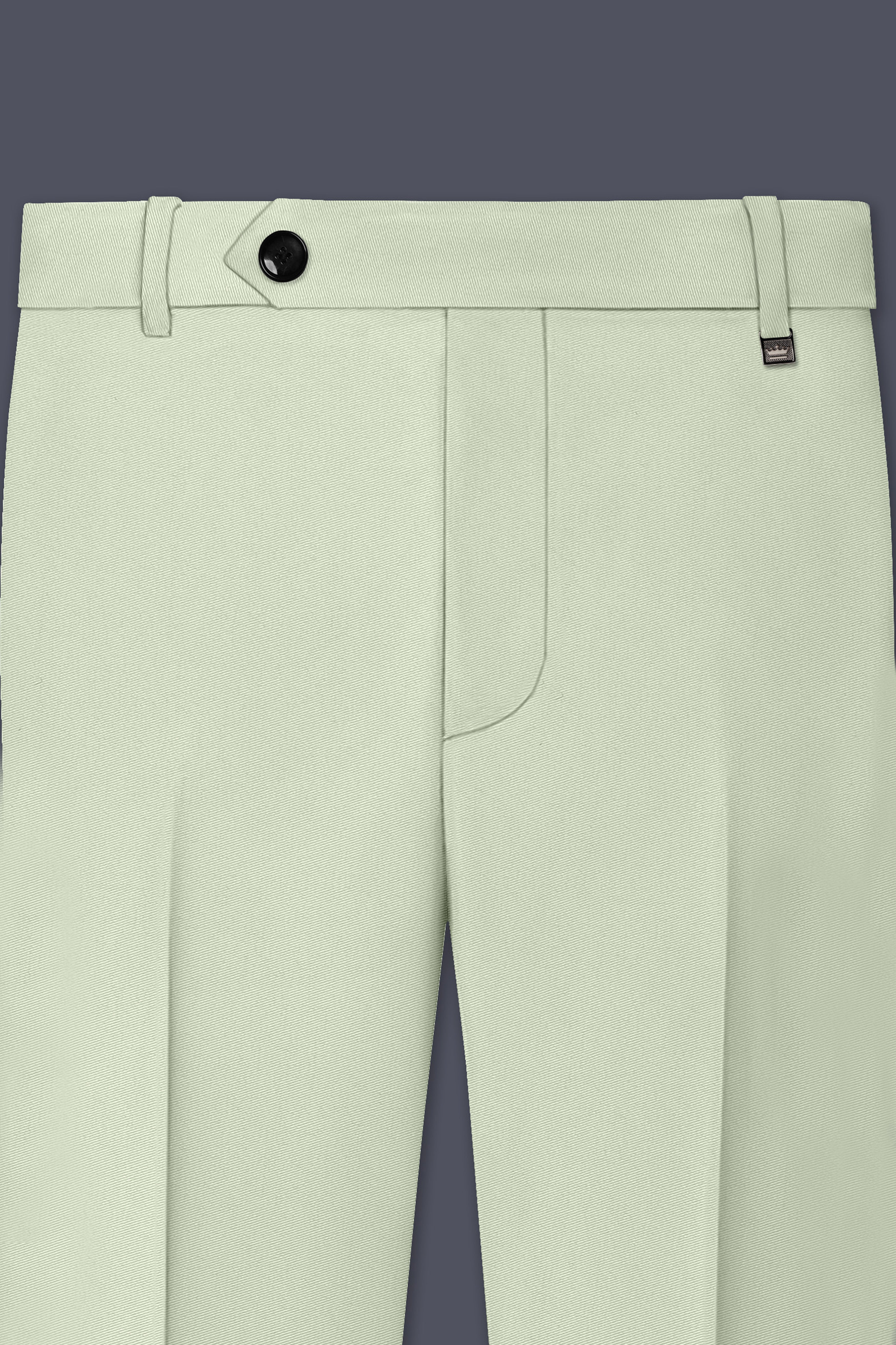 Breeze-Mint Green Slight Stretch Subtle Sheen Poly-Viscose Waistband Pant