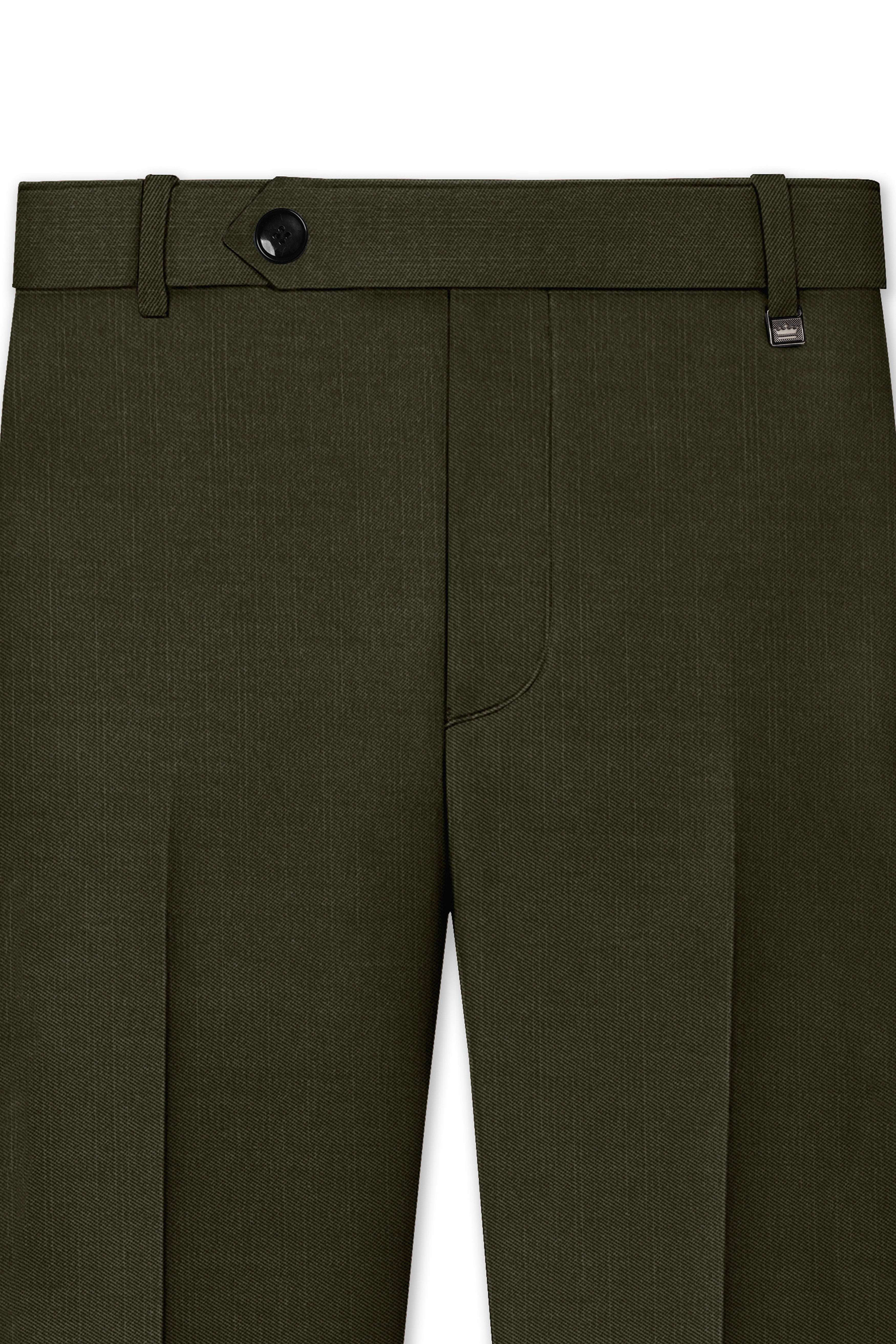 Mossley-Rangoon Green Wool Rich Slight Stretch Waistband Pant