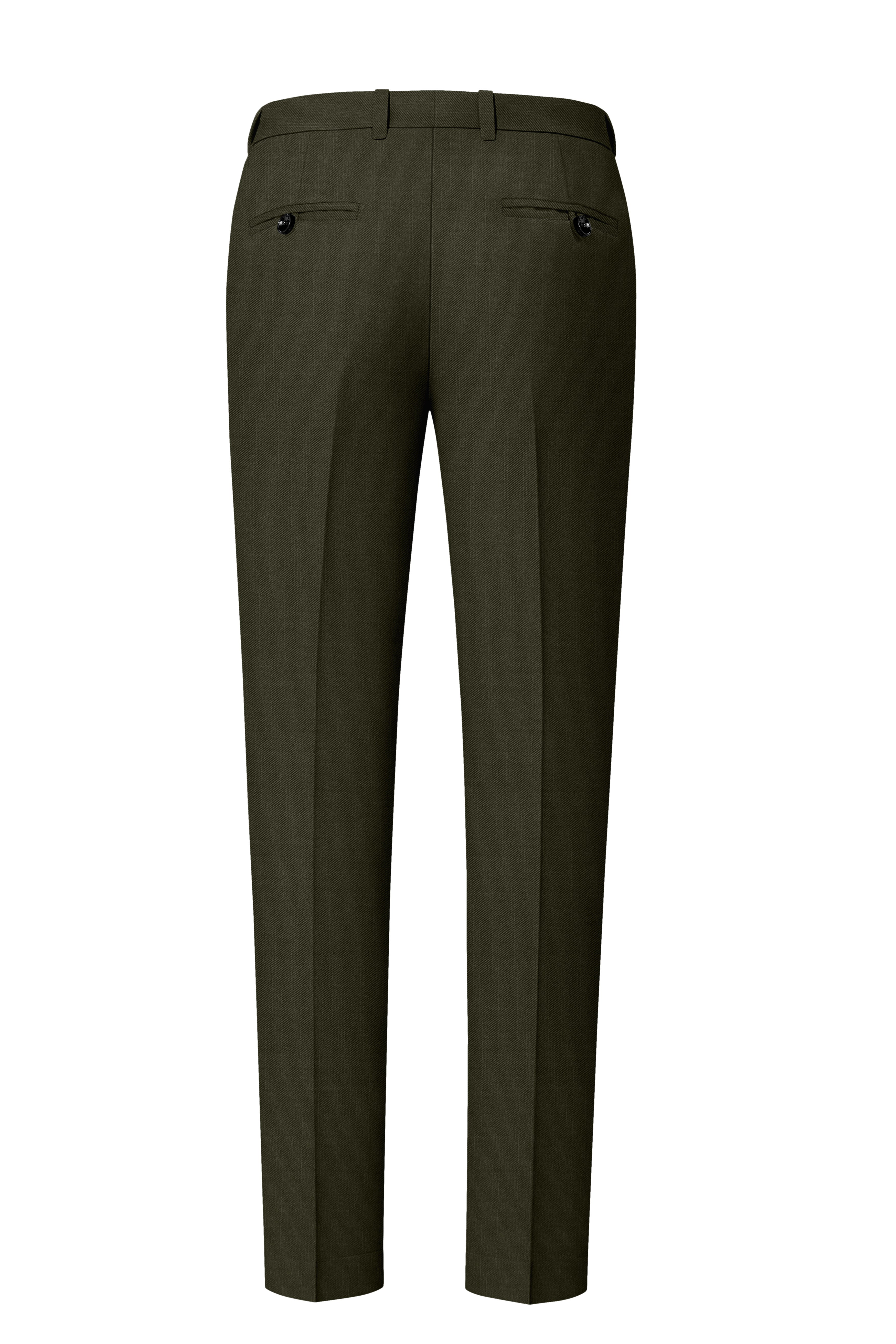 Mossley-Rangoon Green Wool Rich Slight Stretch Waistband Pant