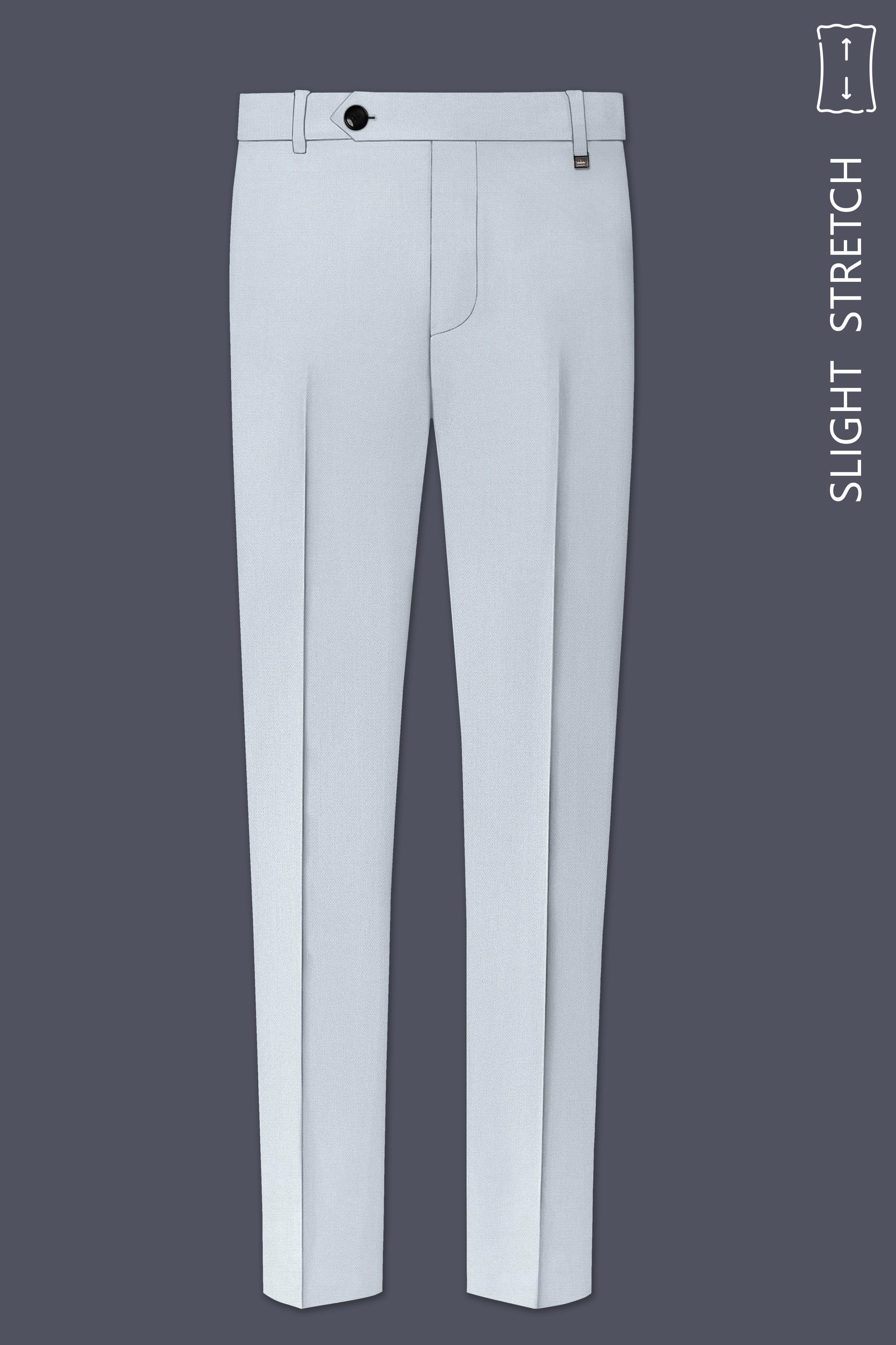 Prism-Chalice Gray Diamond Textured Wool Rich Slight Stretch Waistband Pant