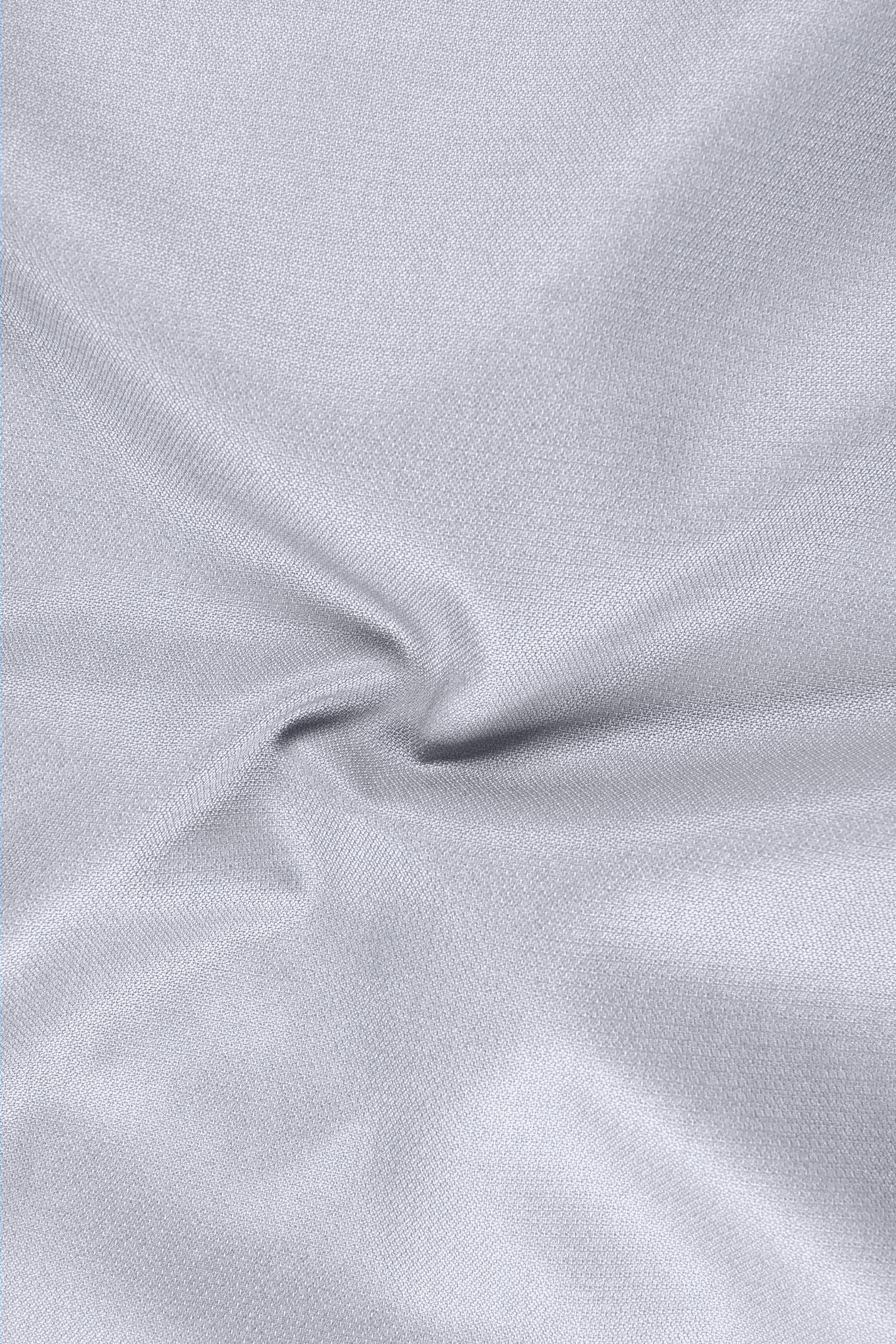 Mist-Spun Pearl Gray Diamond Textured Wool Rich Slight Stretch Waistband Pant