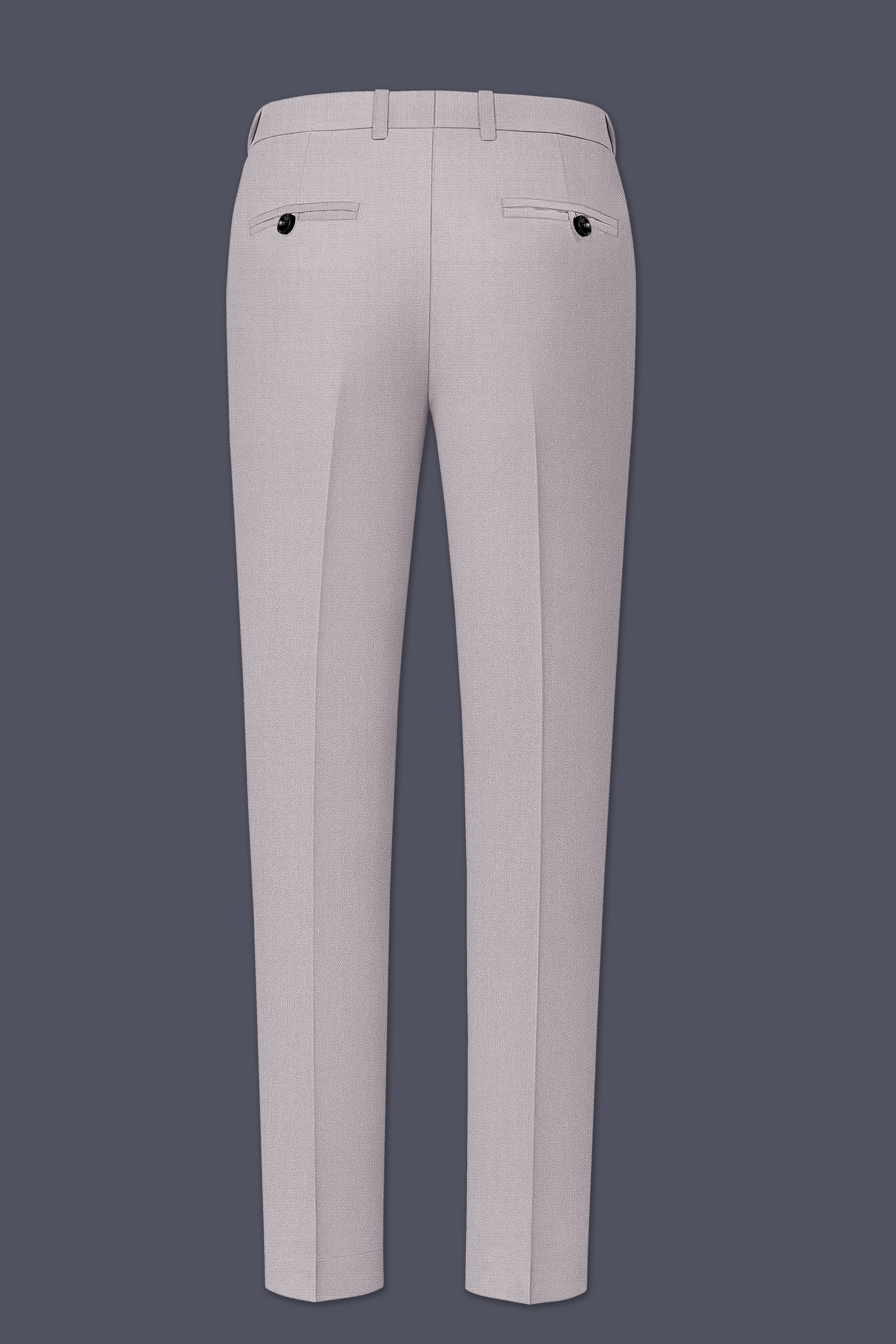 Regent-Noble Gray Diamond Textured Wool Rich Slight Stretch Waistband Pant