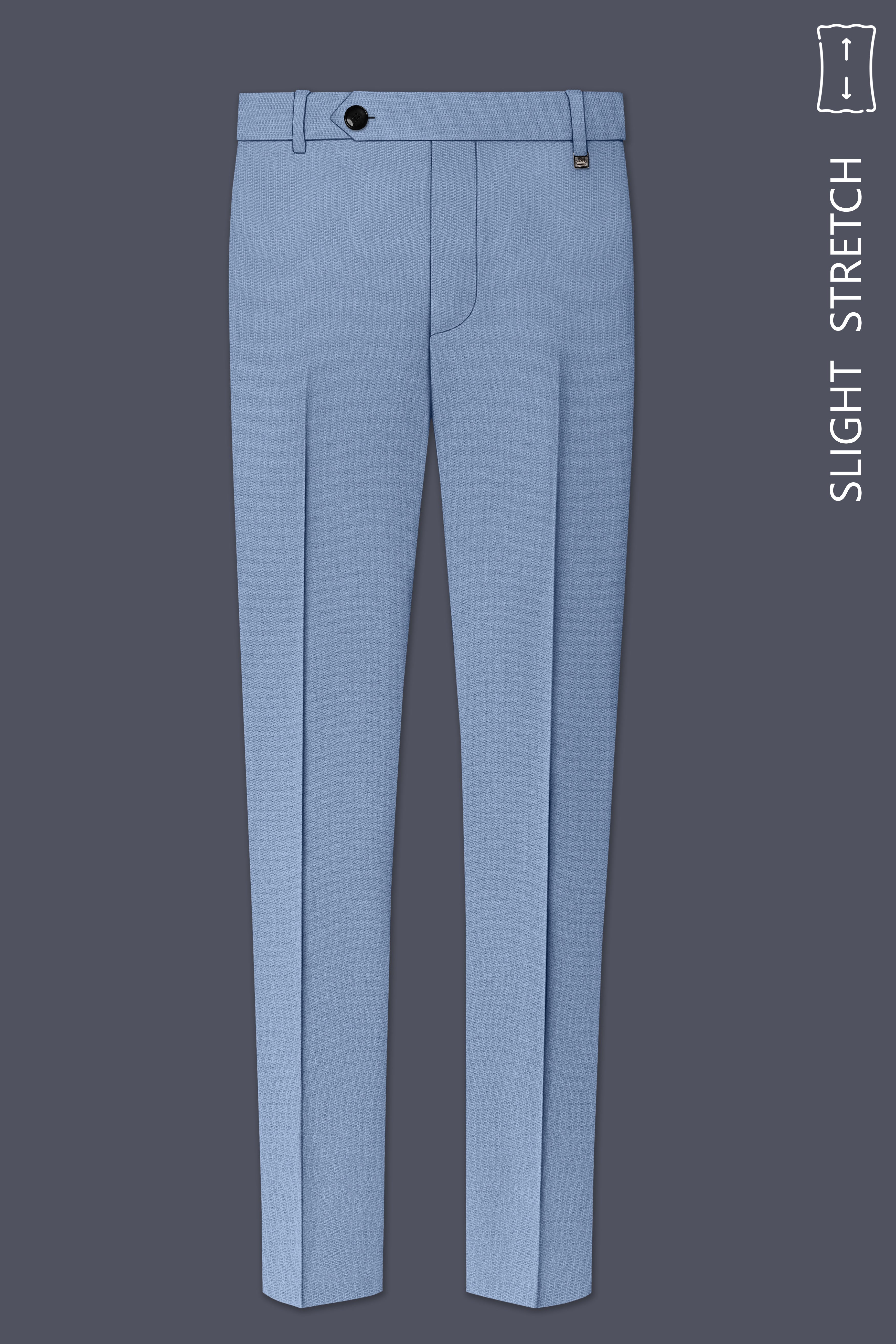 Harbor-Waterloo Blue Diamond Textured Wool Rich Slight Stretch Waistband Pant
